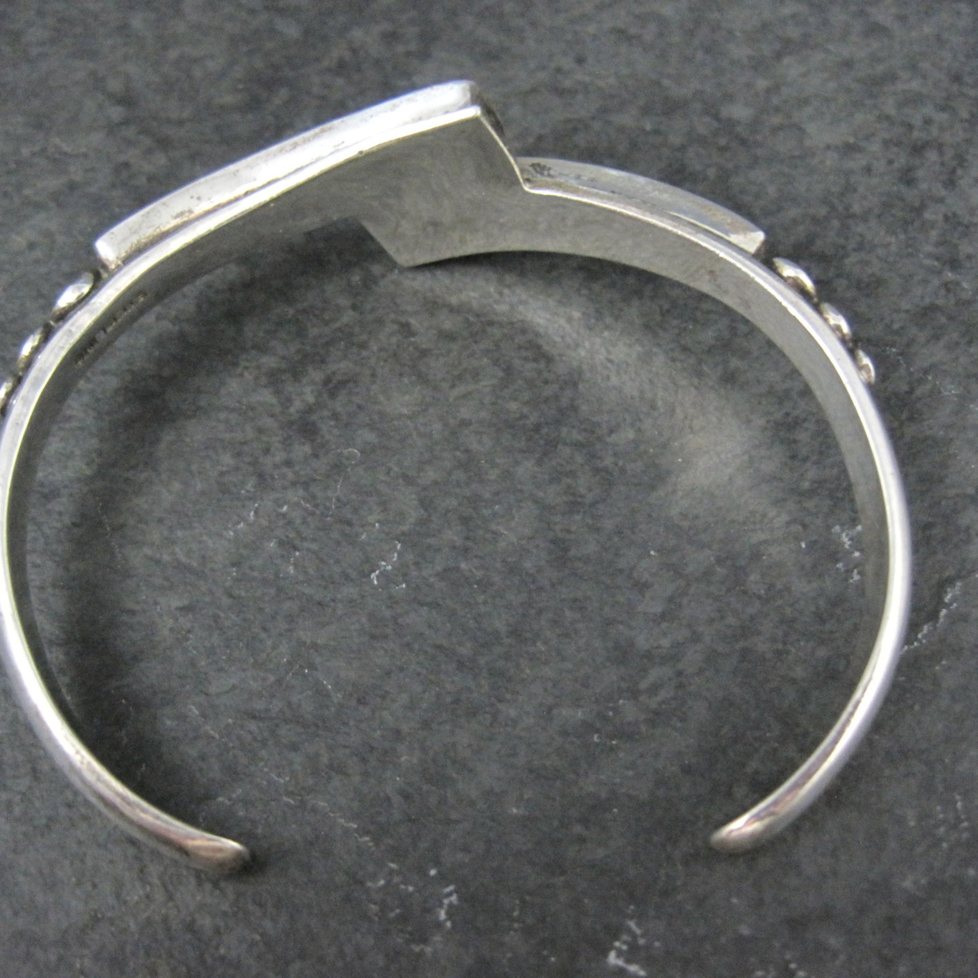 Vintage Southwestern Sterling Silver Lapis Lazuli Spiny Oyster Cuff Bracelet 6"