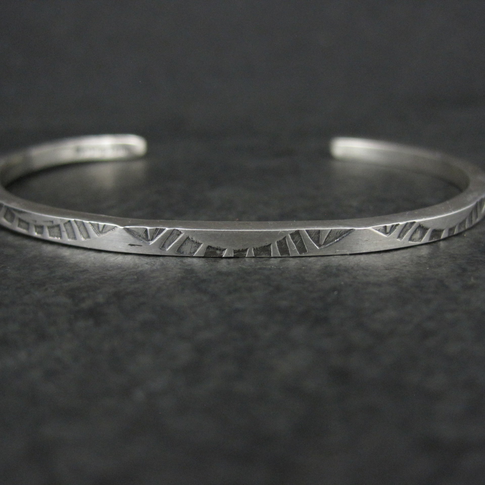 Southwestern Vintage Sterling Cuff Bracelet 6 Inches Tahe