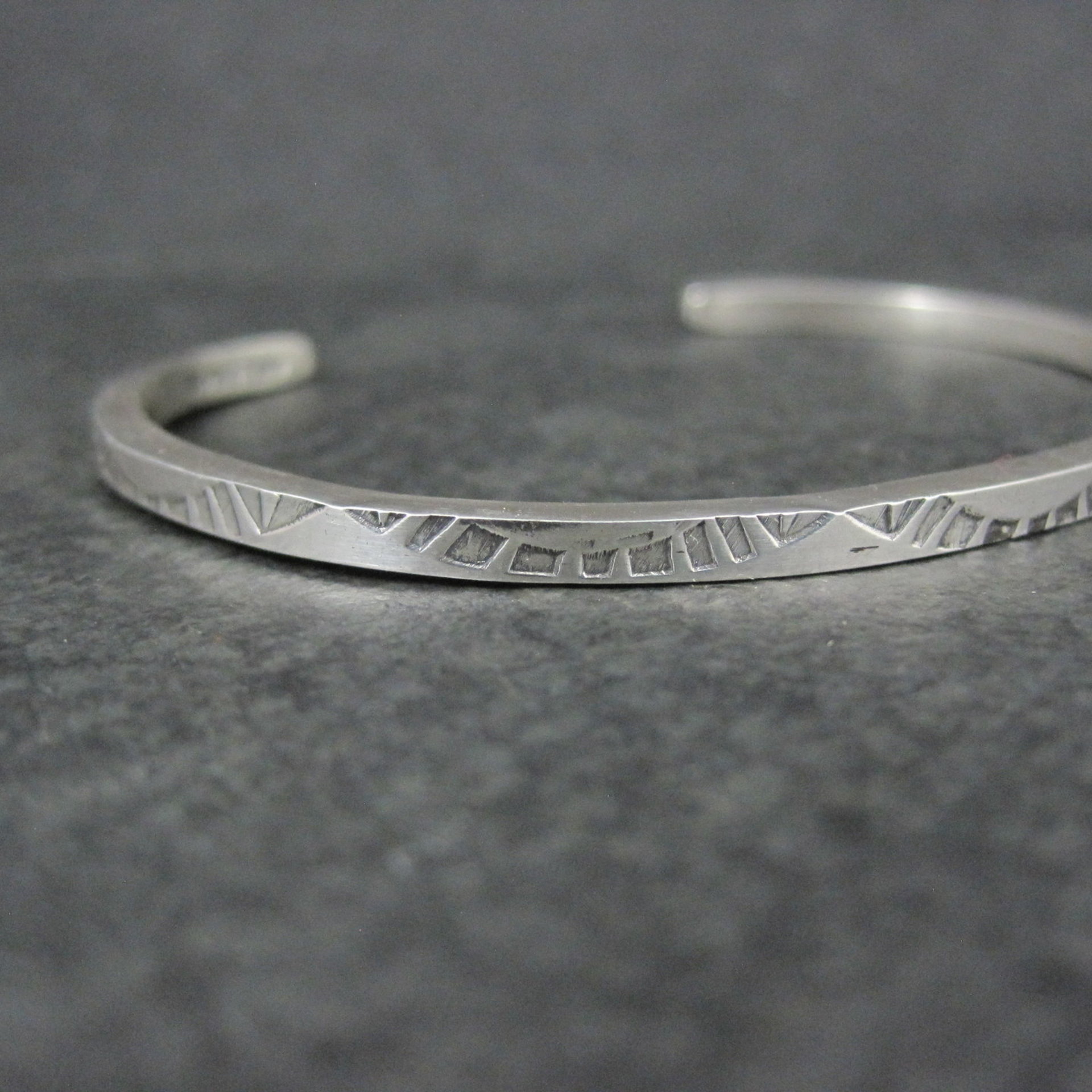 Southwestern Vintage Sterling Cuff Bracelet 6 Inches Tahe