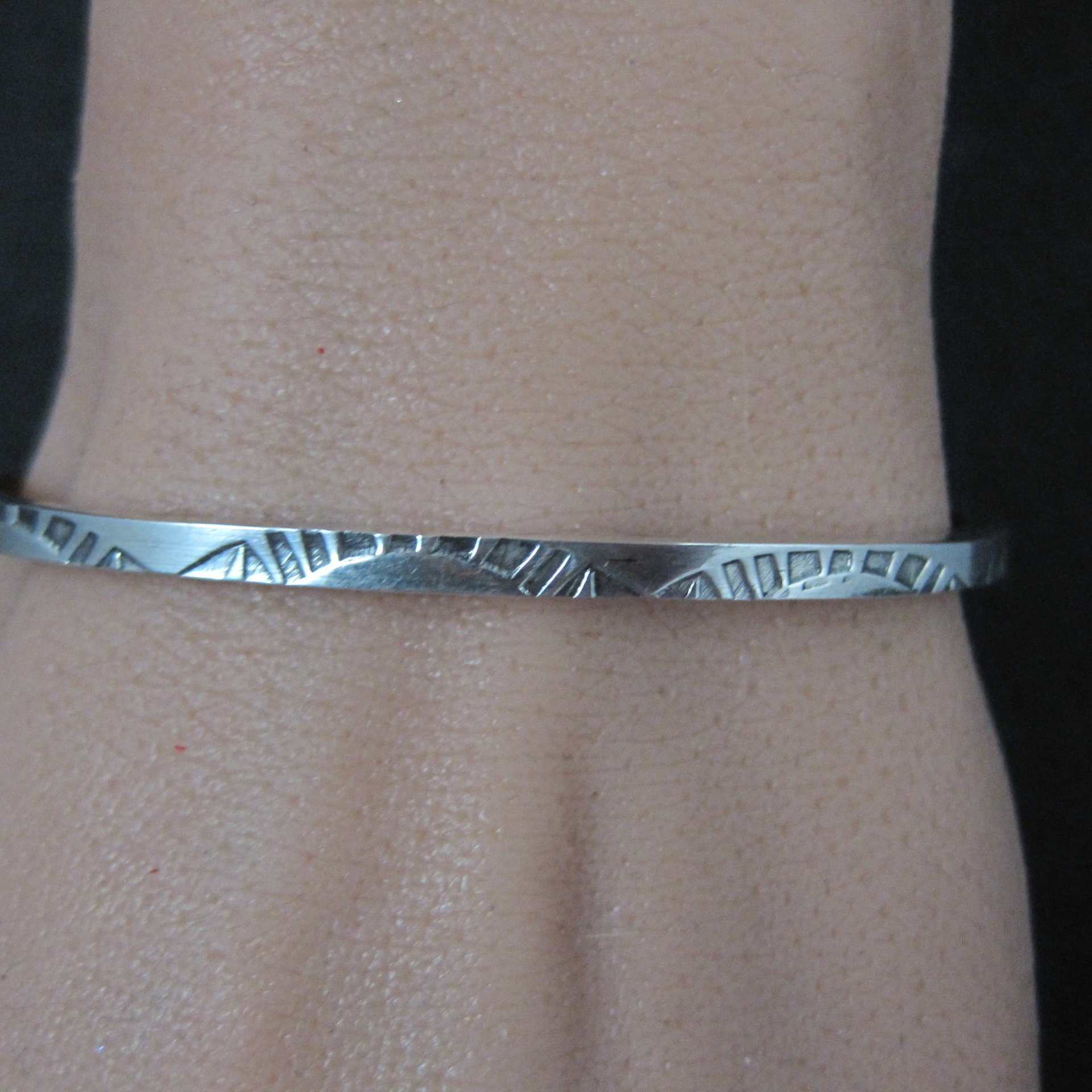 Southwestern Vintage Sterling Cuff Bracelet 6 Inches Tahe
