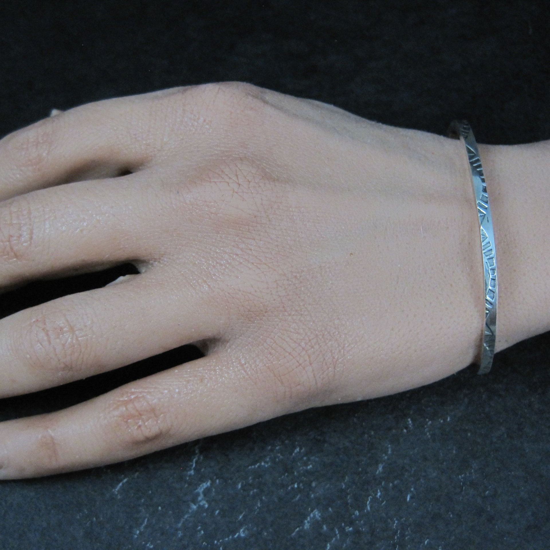 Southwestern Vintage Sterling Cuff Bracelet 6 Inches Tahe