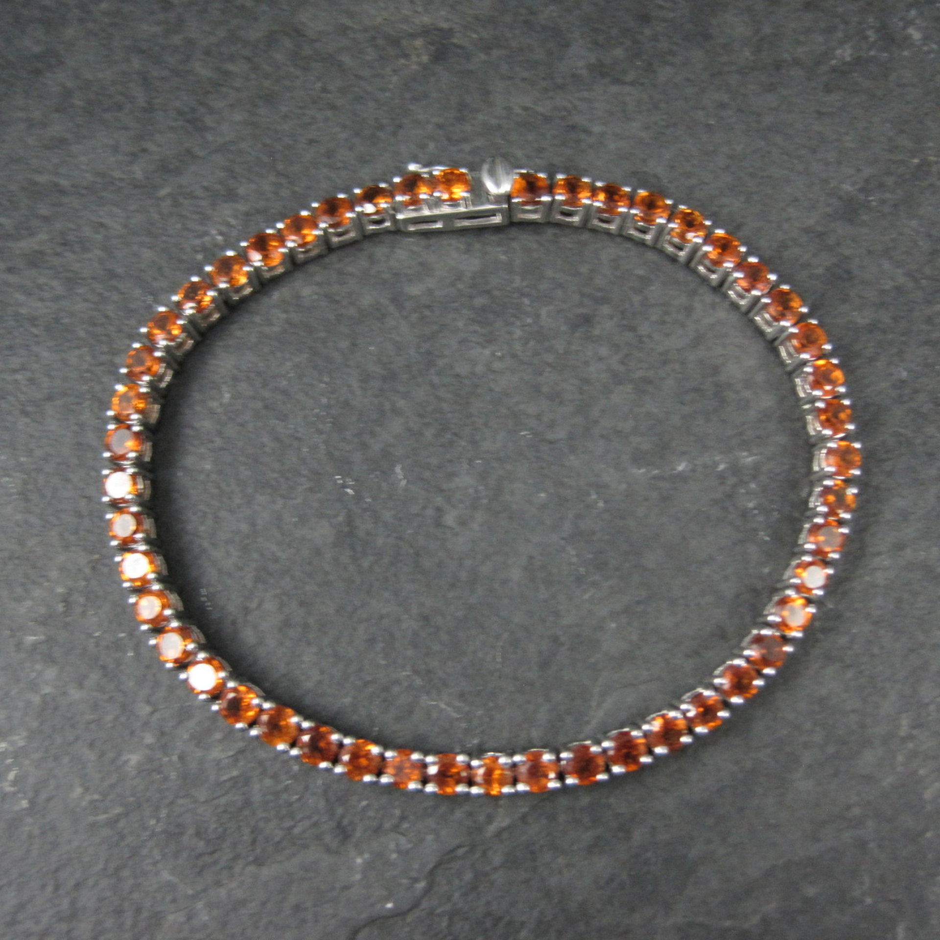 Madeira Citrine Tennis Bracelet Sterling Silver 7.5 Inches