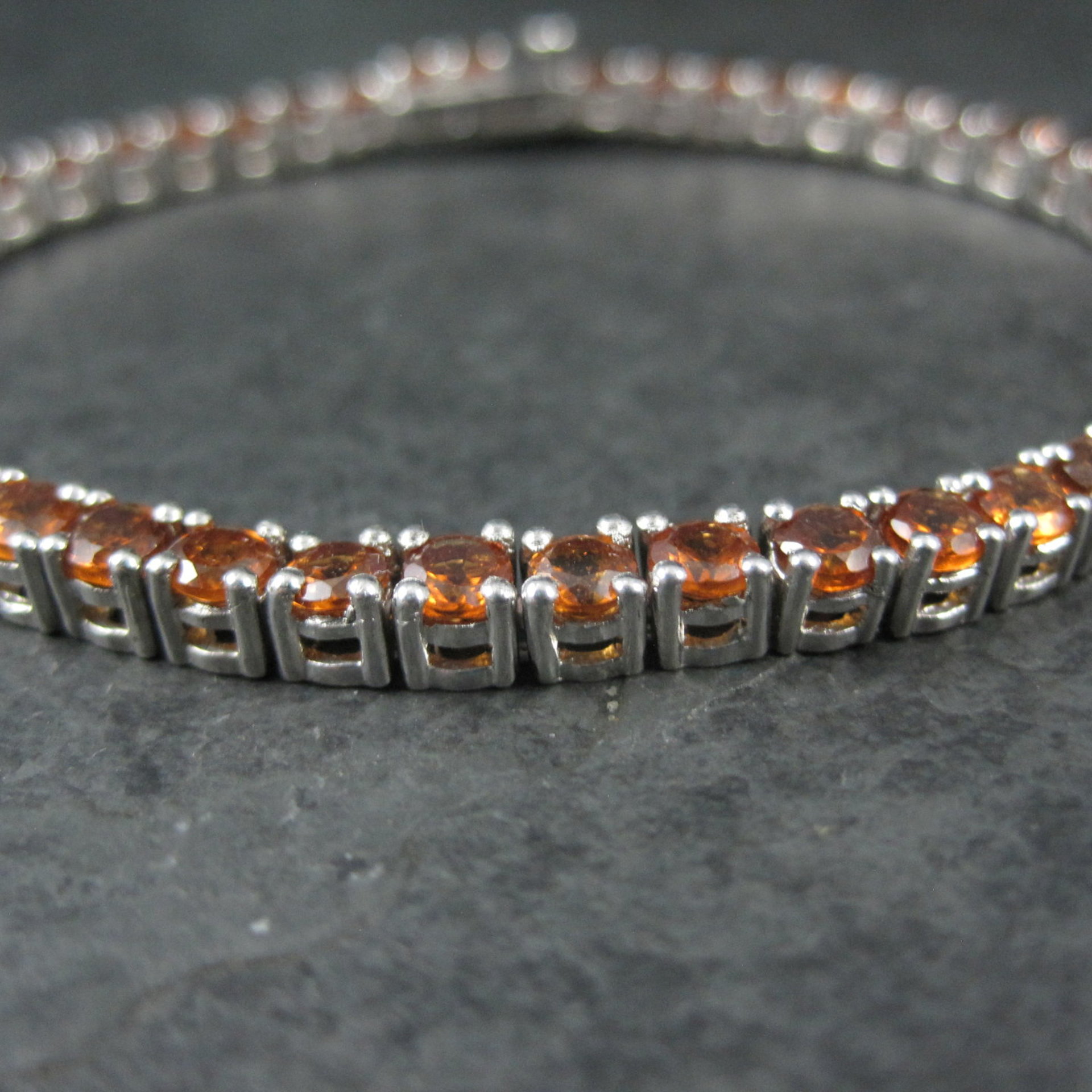 Madeira Citrine Tennis Bracelet Sterling Silver 7.5 Inches