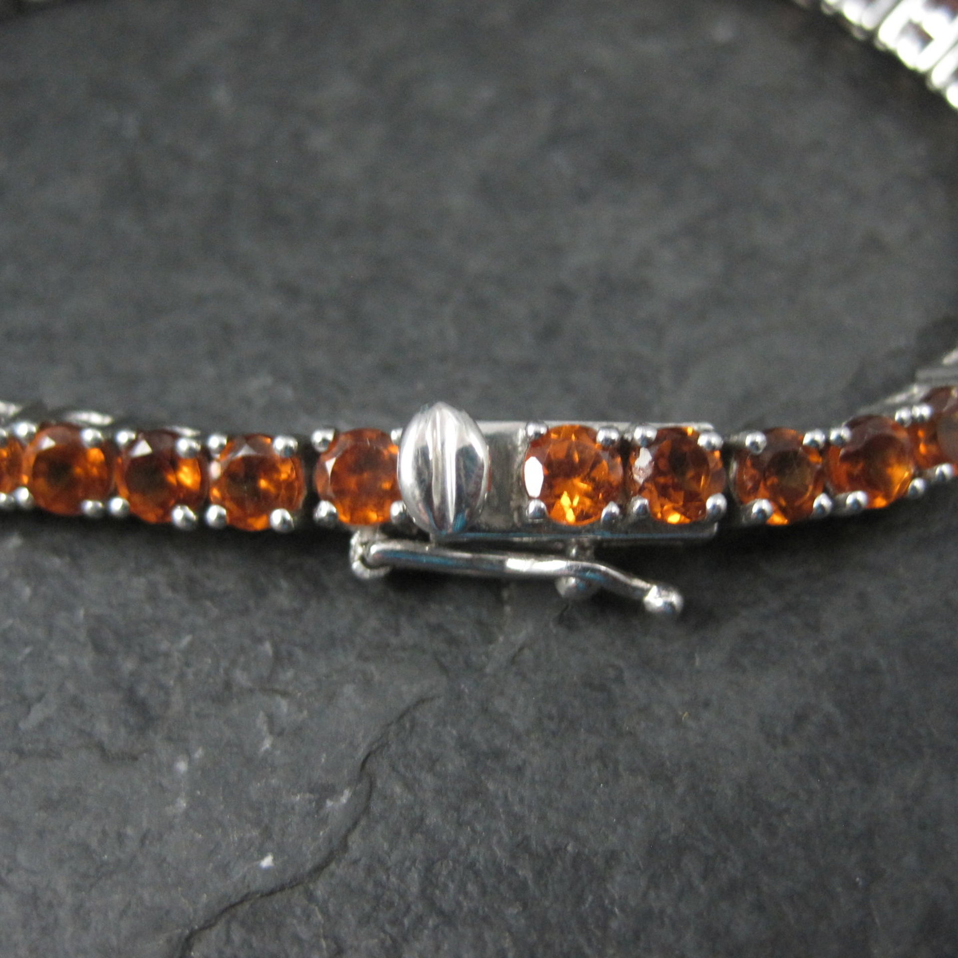 Madeira Citrine Tennis Bracelet Sterling Silver 7.5 Inches