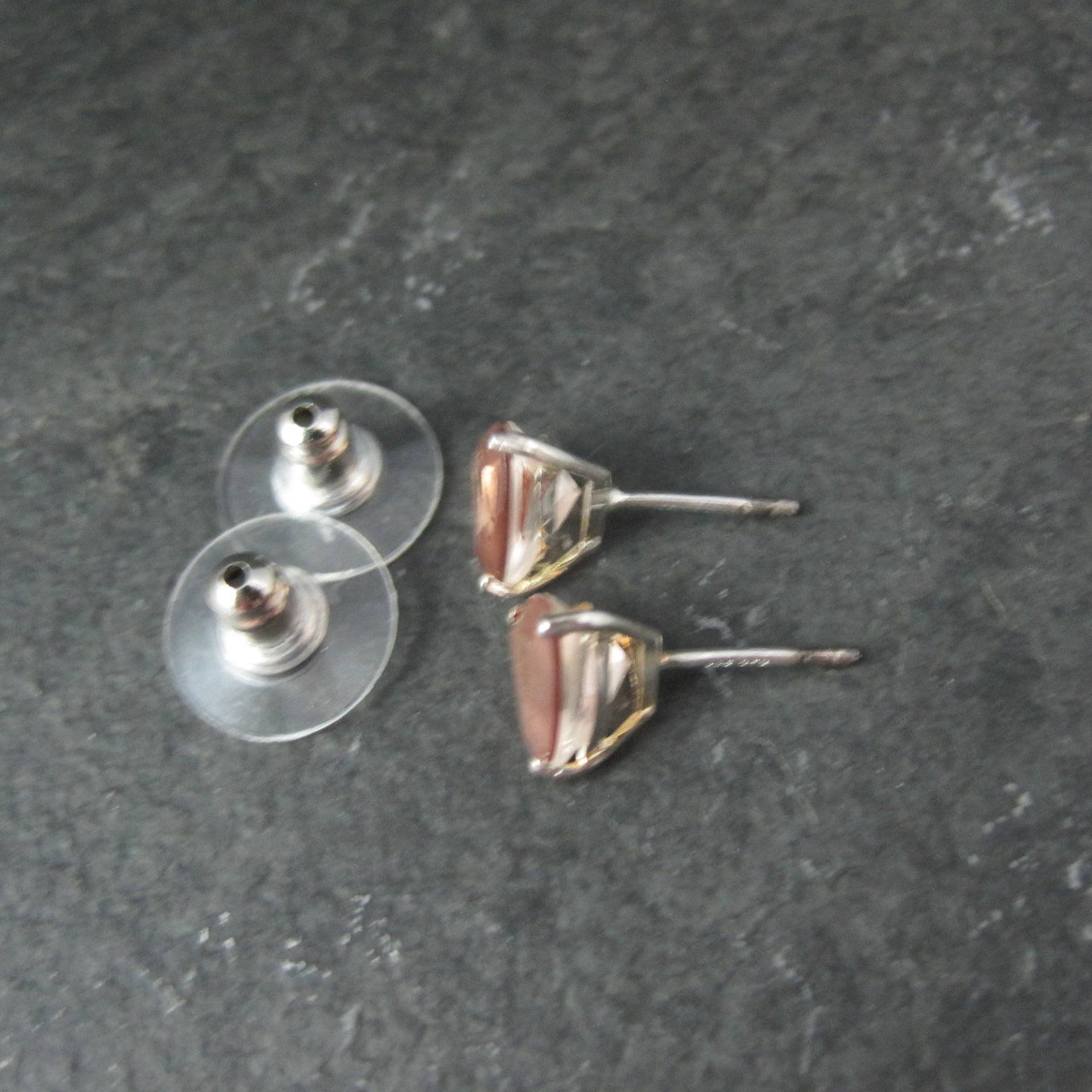 Sterling Silver Morganite Stud Earrings 2.6 Carats
