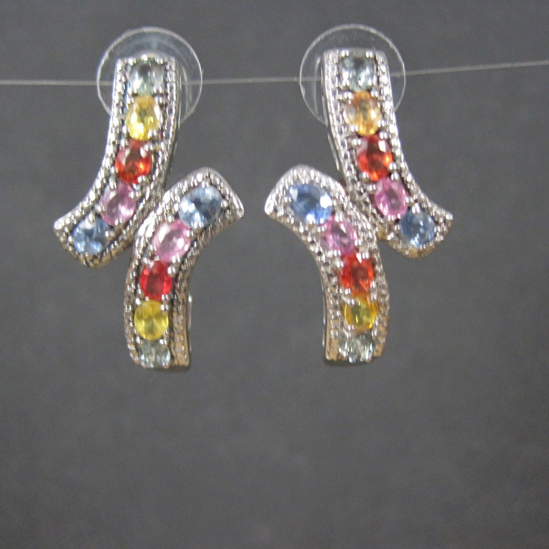 Large Multi Colored Topaz Earrings