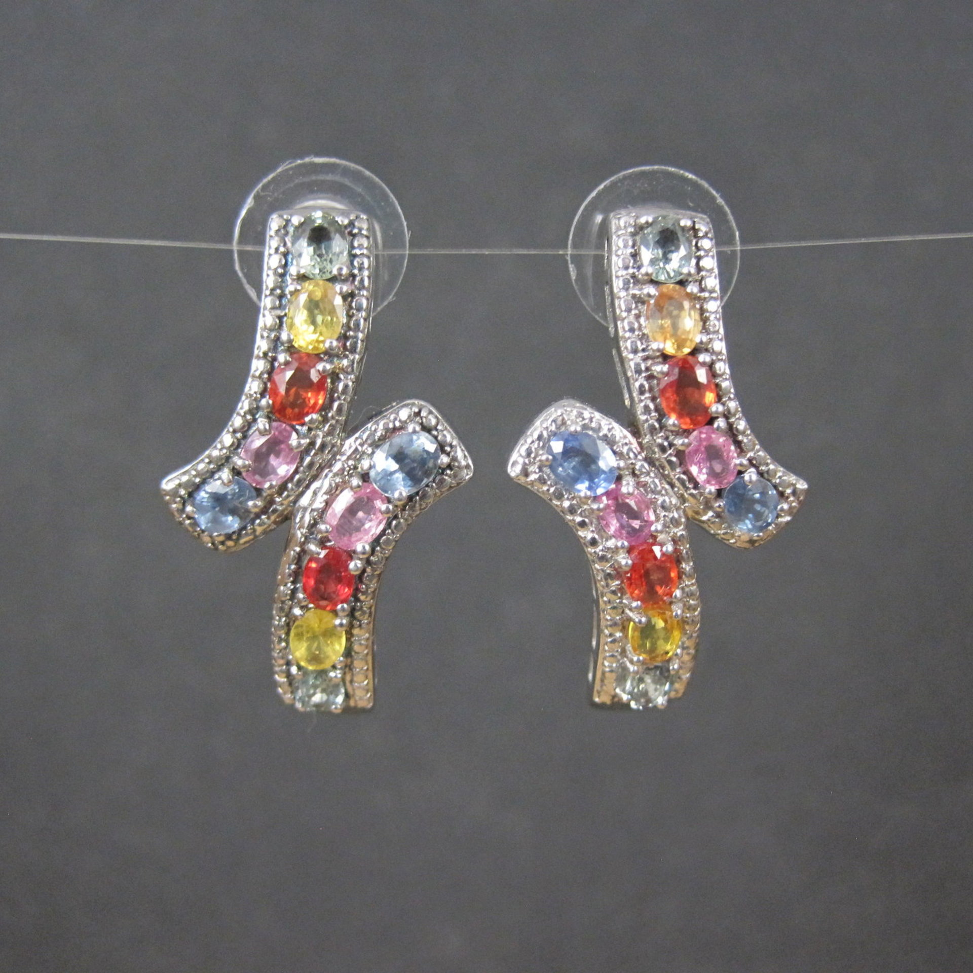 Large Multi Colored Topaz Earrings