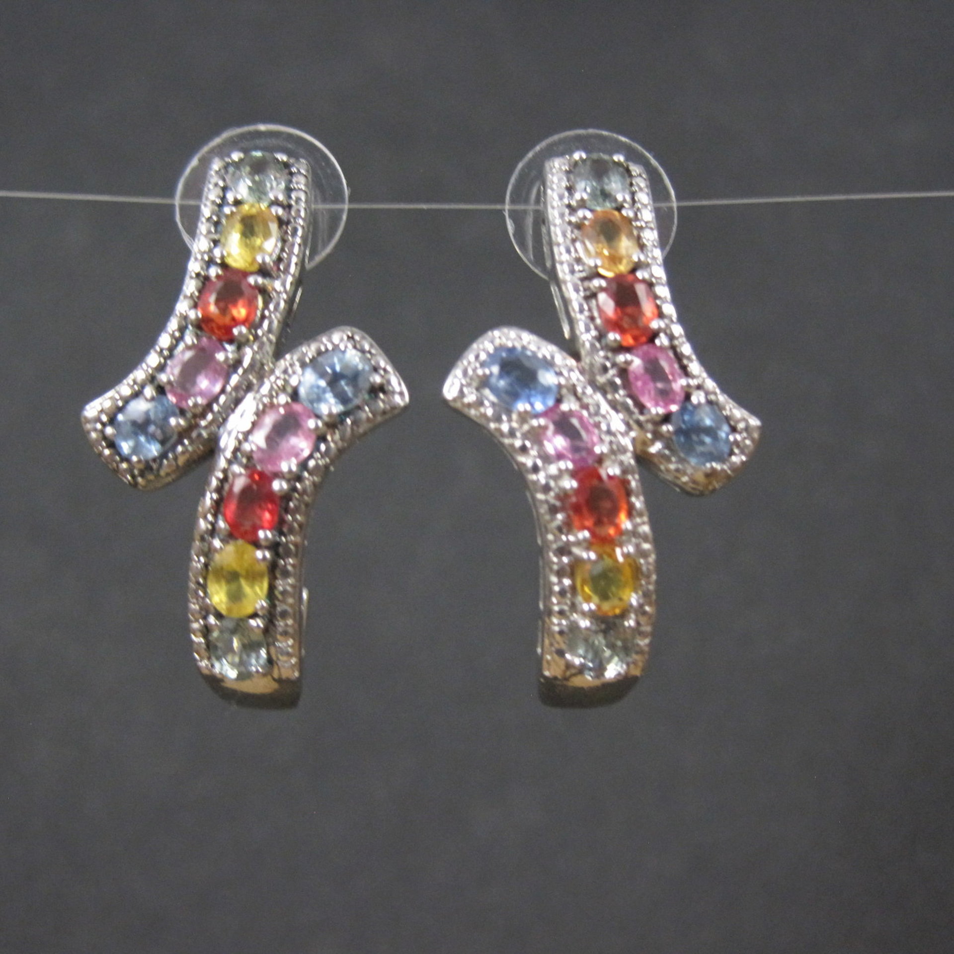 Large Multi Colored Topaz Earrings