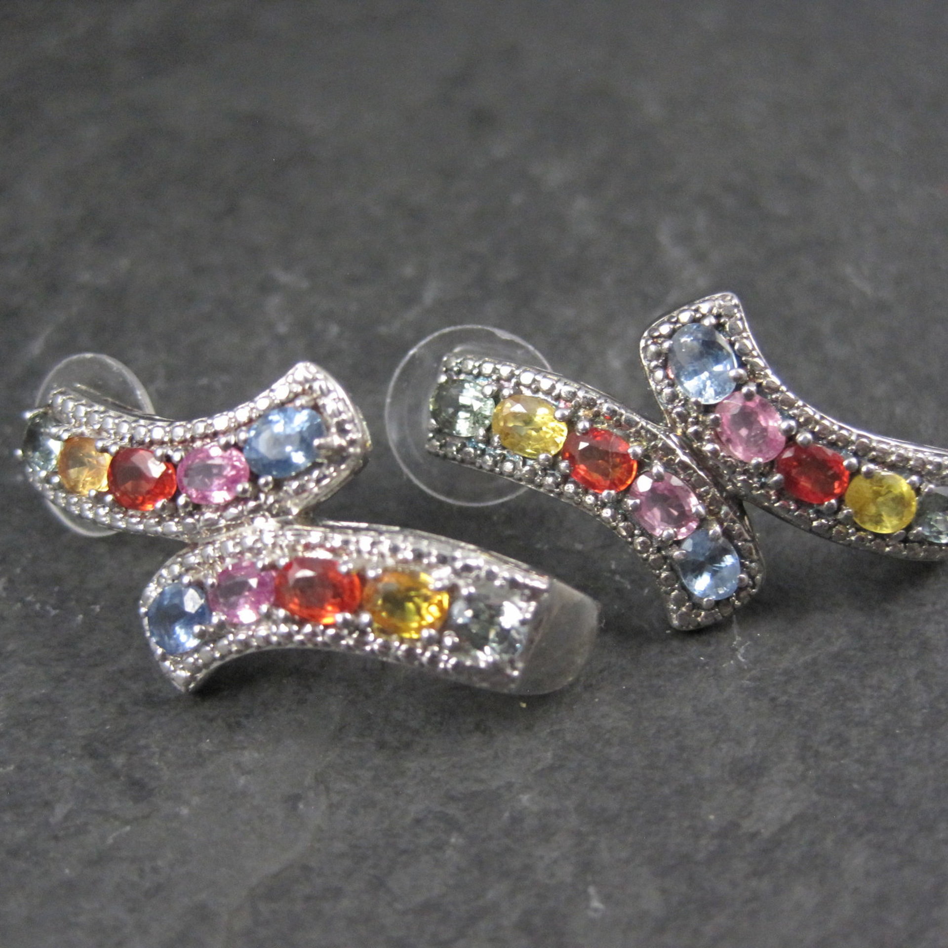 Large Multi Colored Topaz Earrings