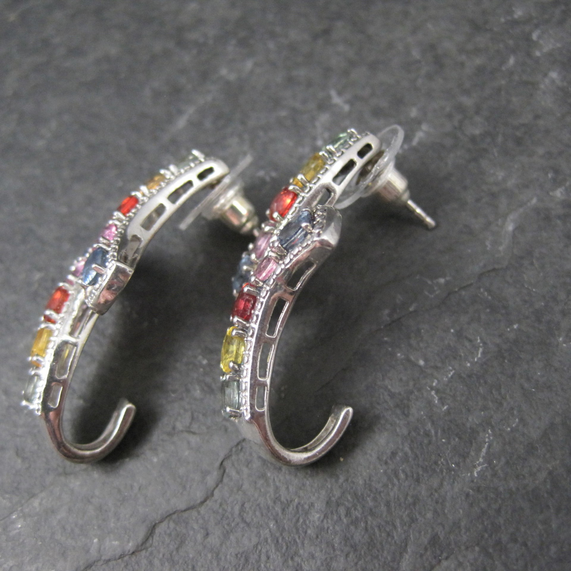 Large Multi Colored Topaz Earrings