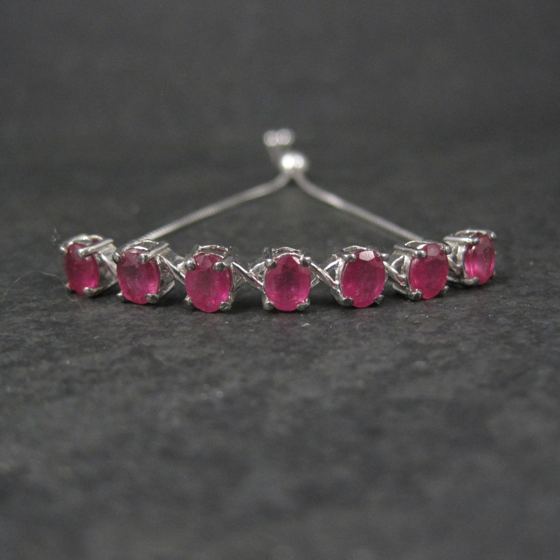 Sterling Silver Ruby Bolo Bracelet