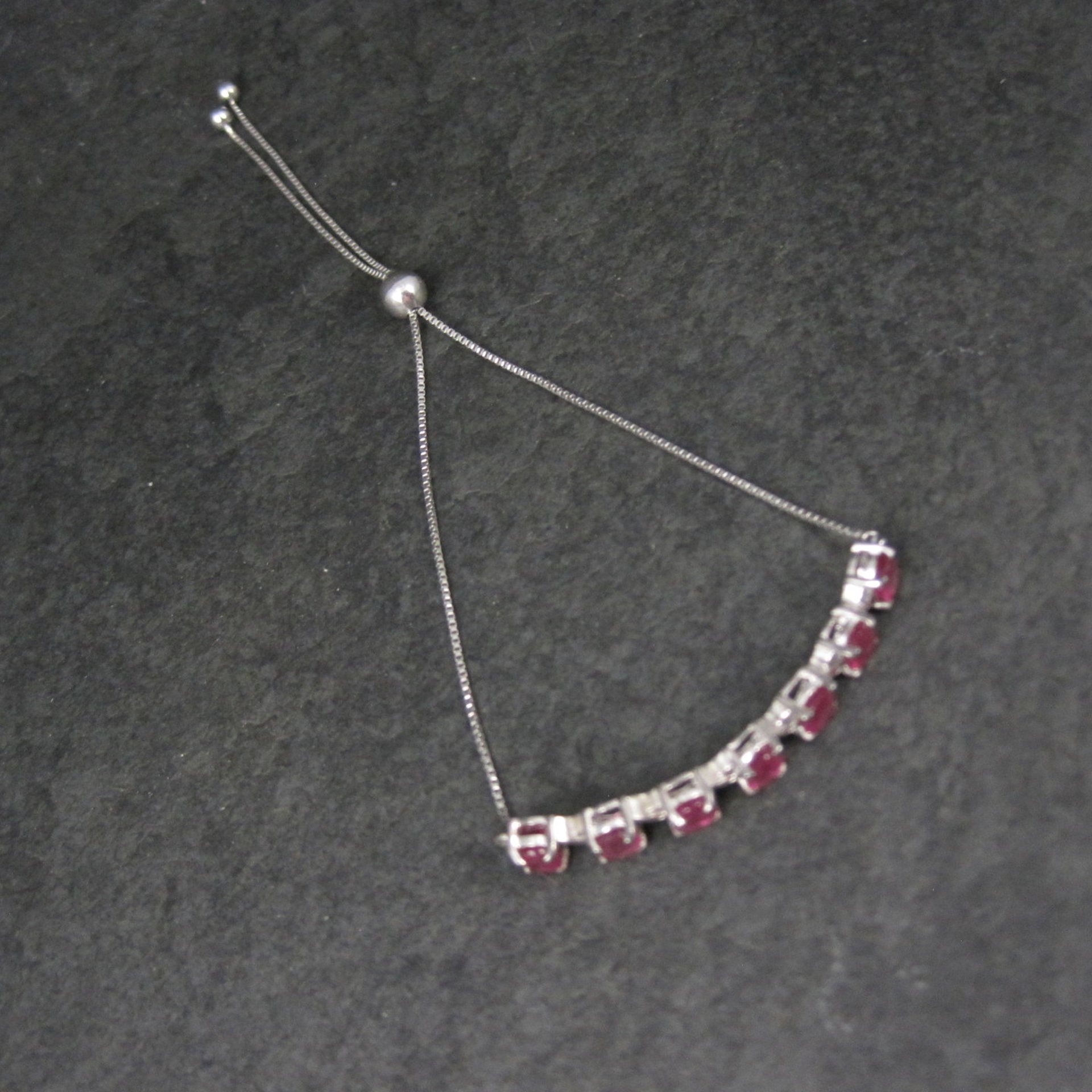 Sterling Silver Ruby Bolo Bracelet