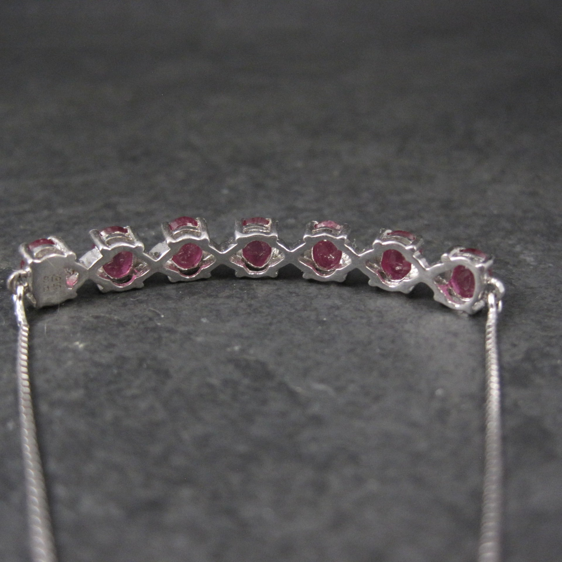 Sterling Silver Ruby Bolo Bracelet