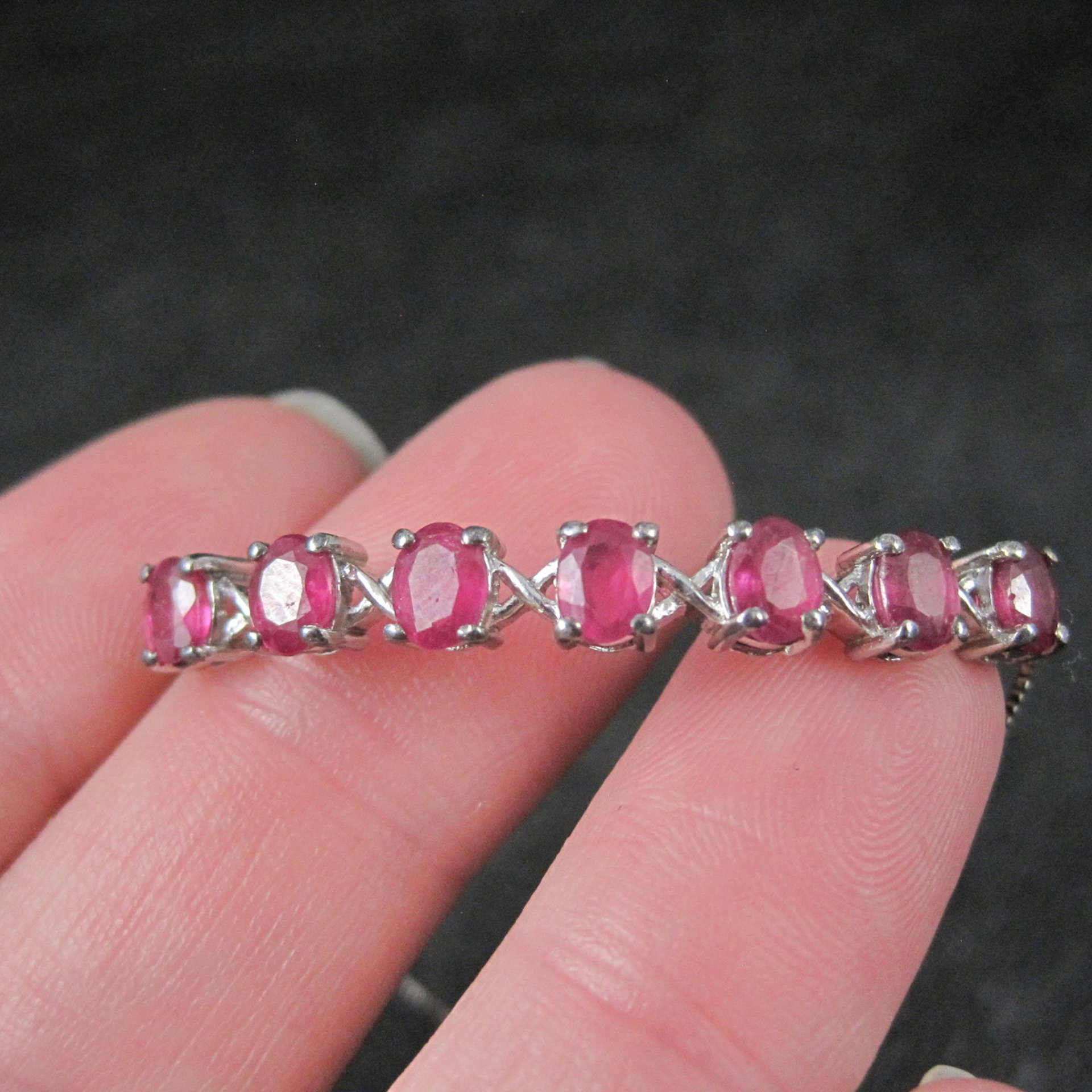 Sterling Silver Ruby Bolo Bracelet