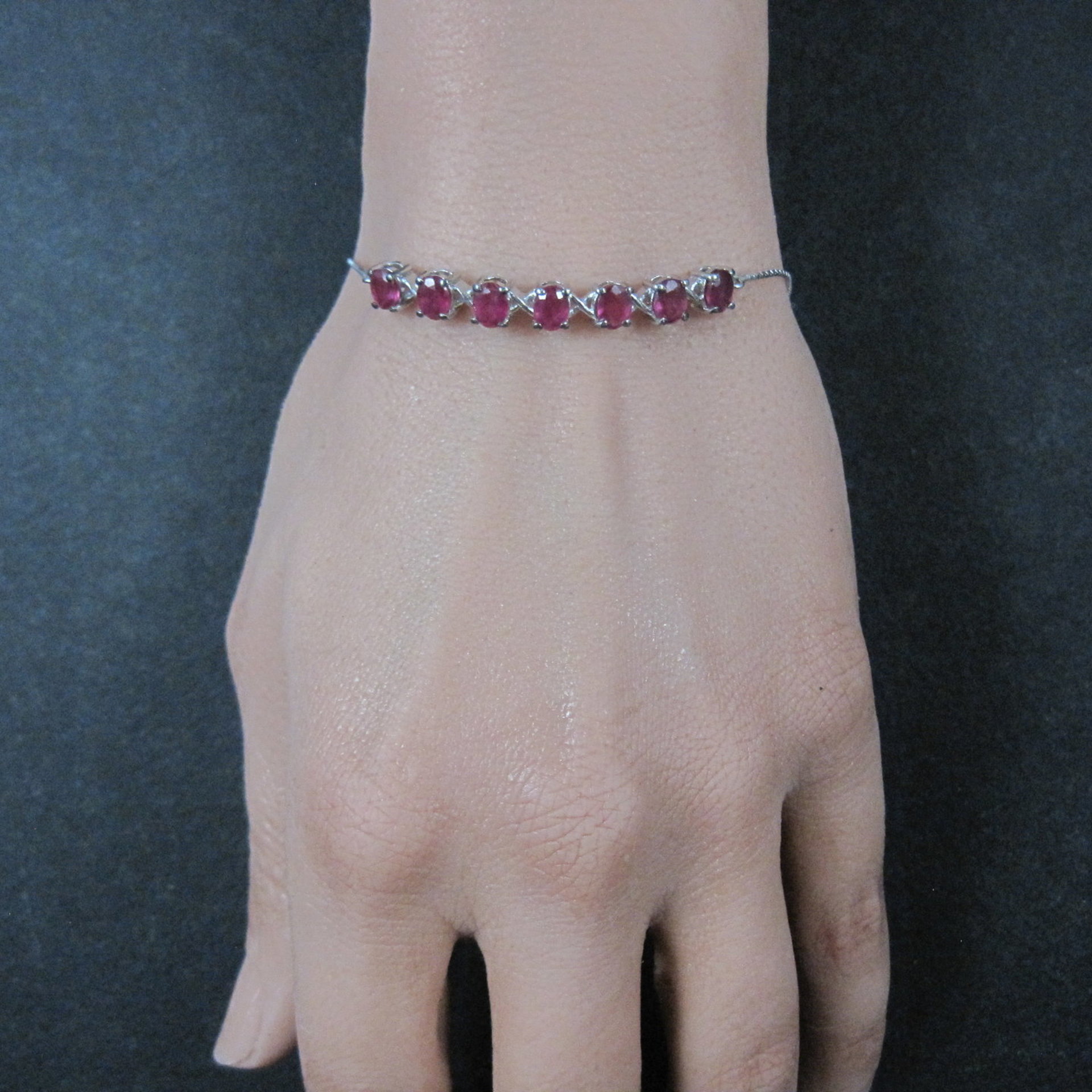 Sterling Silver Ruby Bolo Bracelet