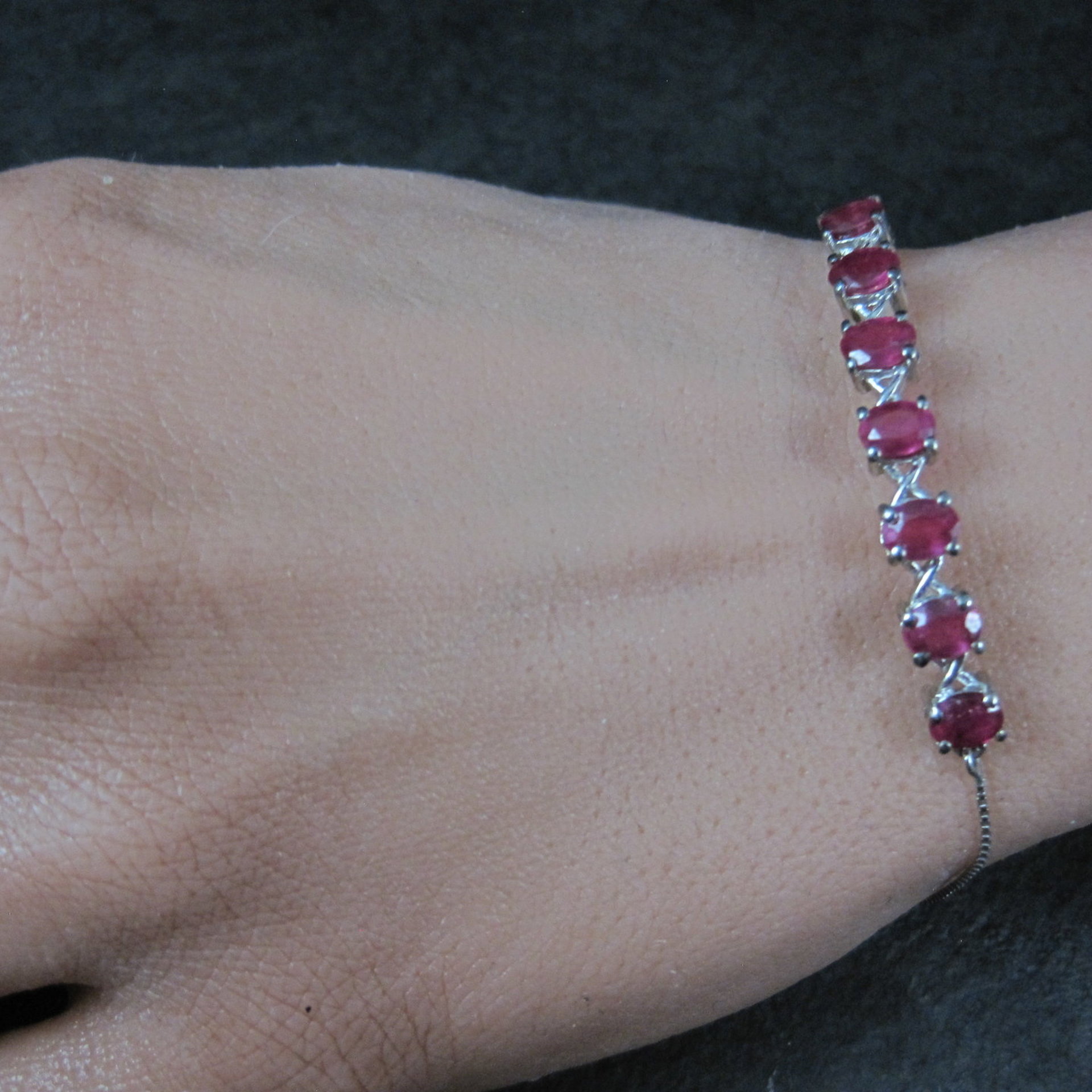 Sterling Silver Ruby Bolo Bracelet