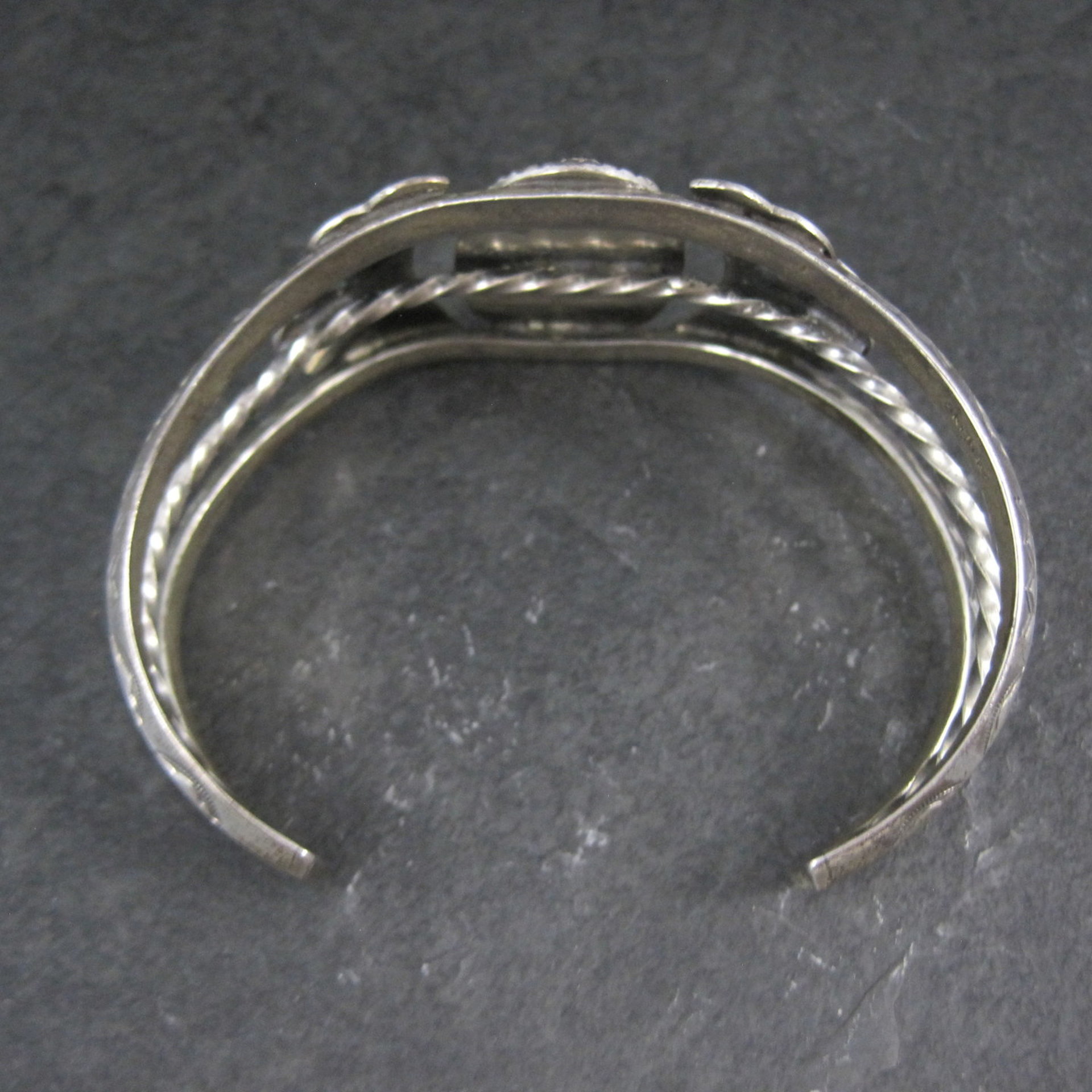 Southwestern Sterling Cluster Cuff Bracelet 6.25 Inches