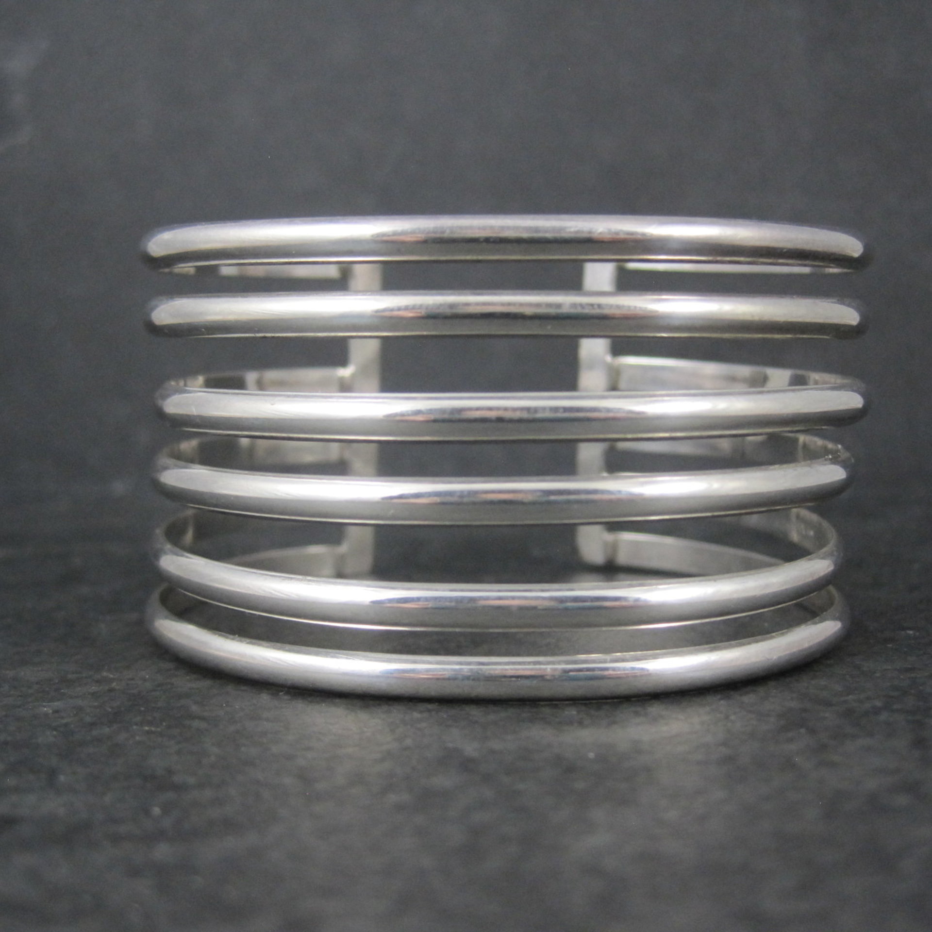 Wide Vintage Mexican Sterling Silver Cuff Bracelet 6.5 Inches