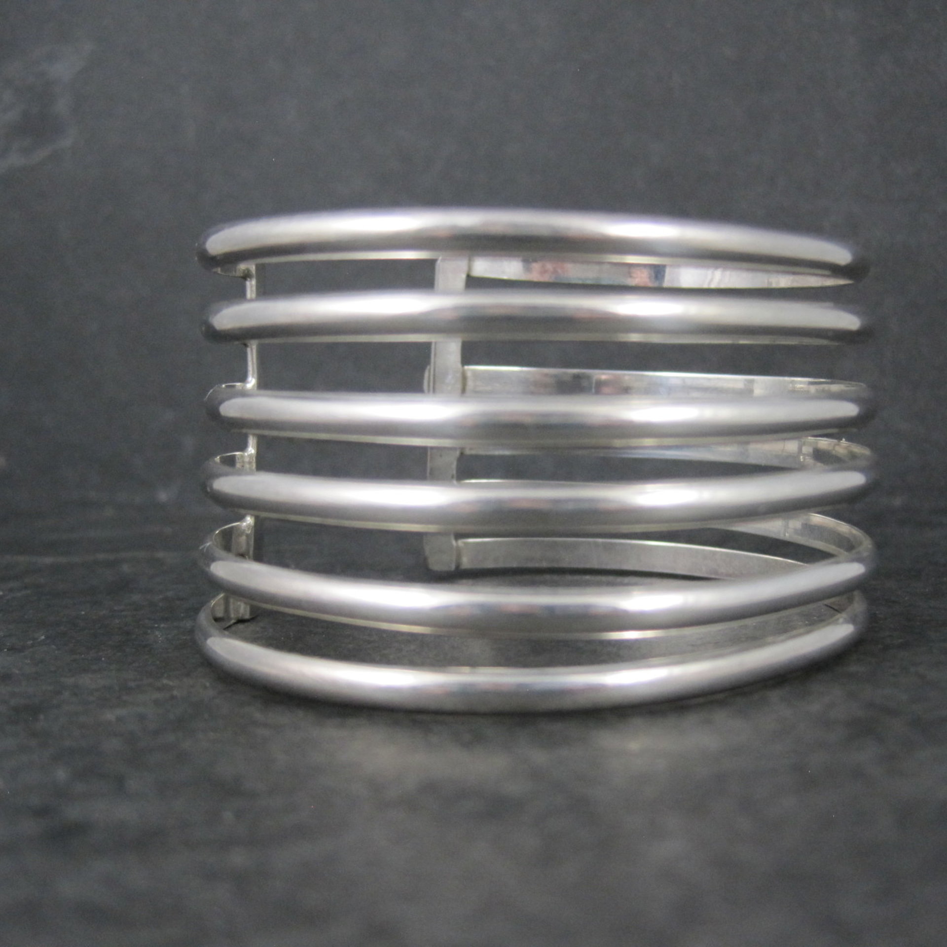 Wide Vintage Mexican Sterling Silver Cuff Bracelet 6.5 Inches