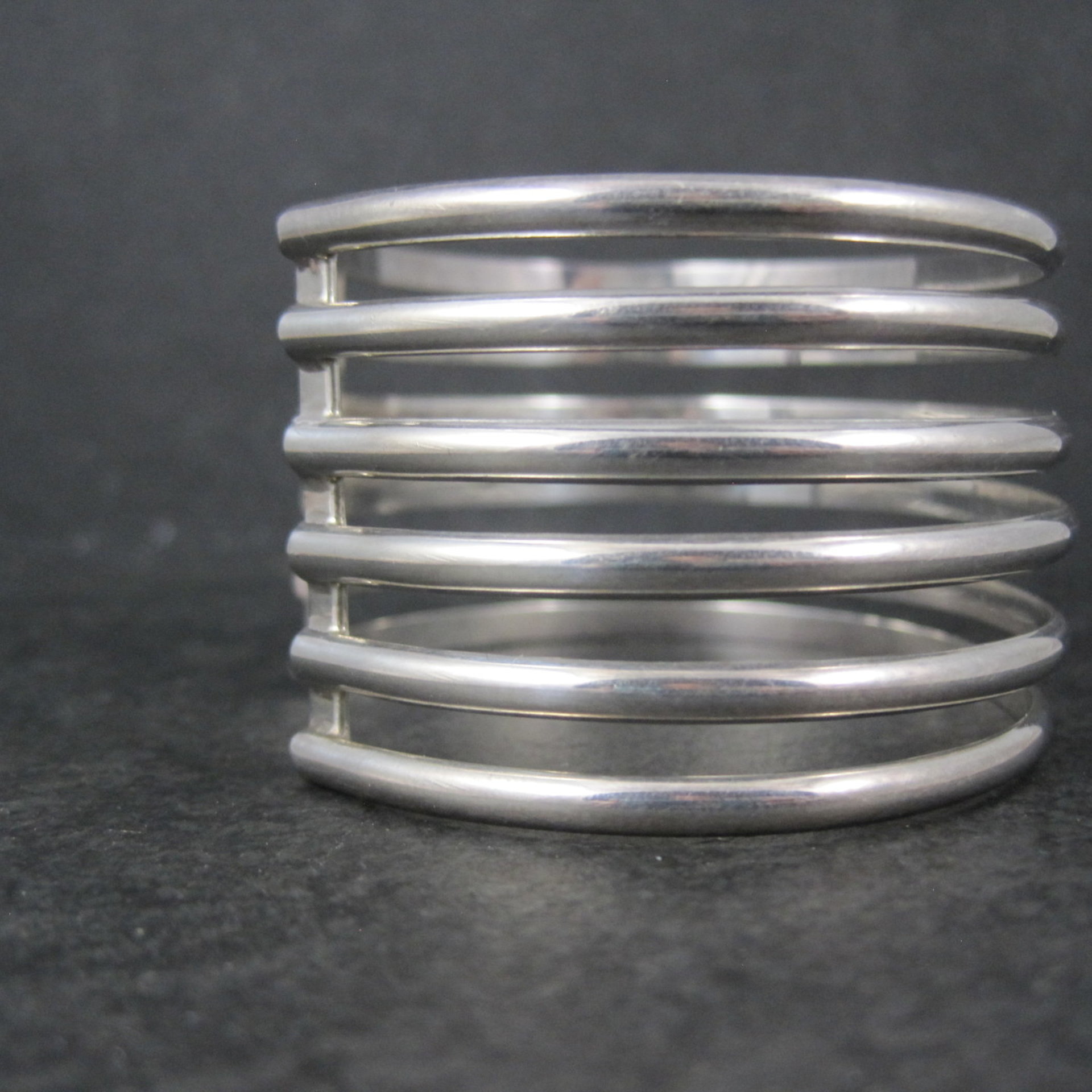 Wide Vintage Mexican Sterling Silver Cuff Bracelet 6.5 Inches