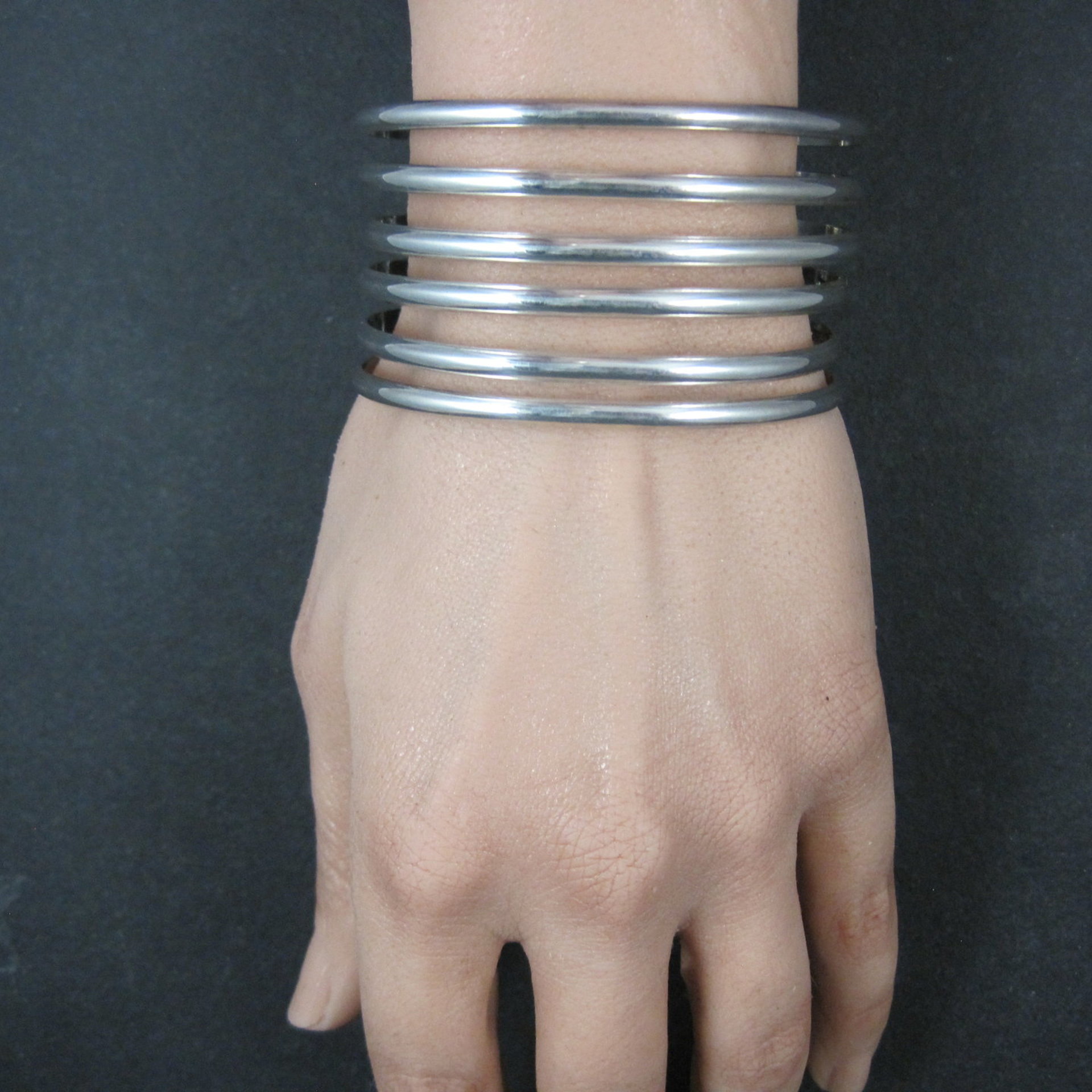 Wide Vintage Mexican Sterling Silver Cuff Bracelet 6.5 Inches