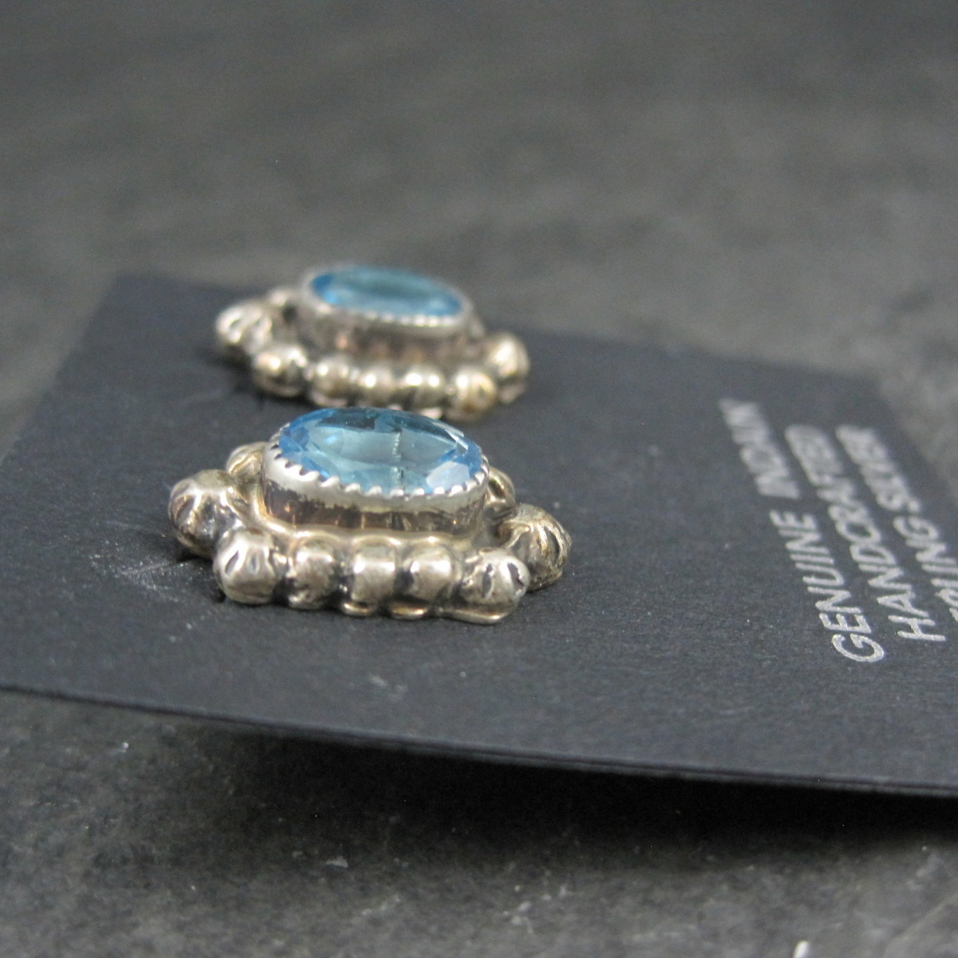 Southwestern Sterling Topaz Stud Earrings