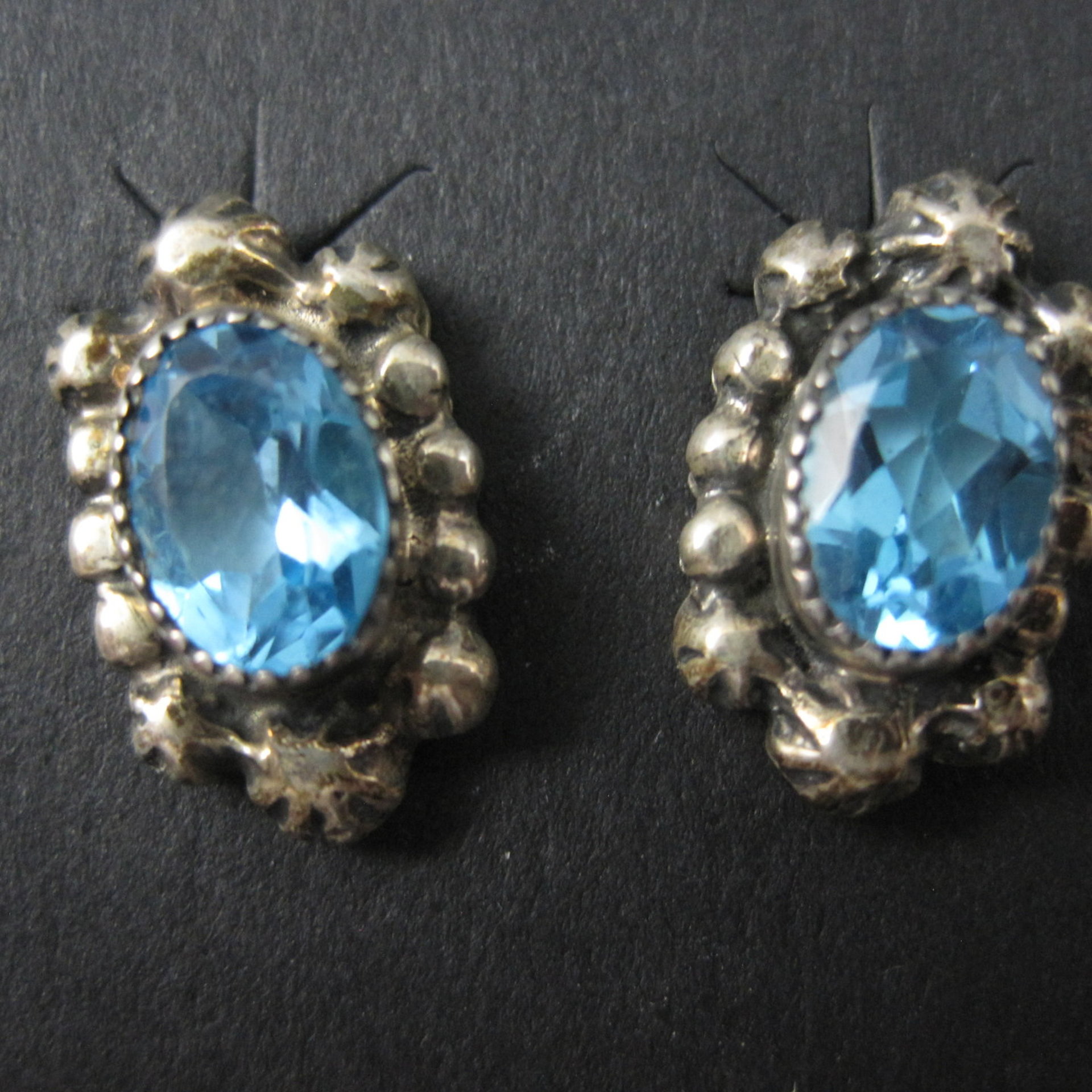 Southwestern Sterling Topaz Stud Earrings