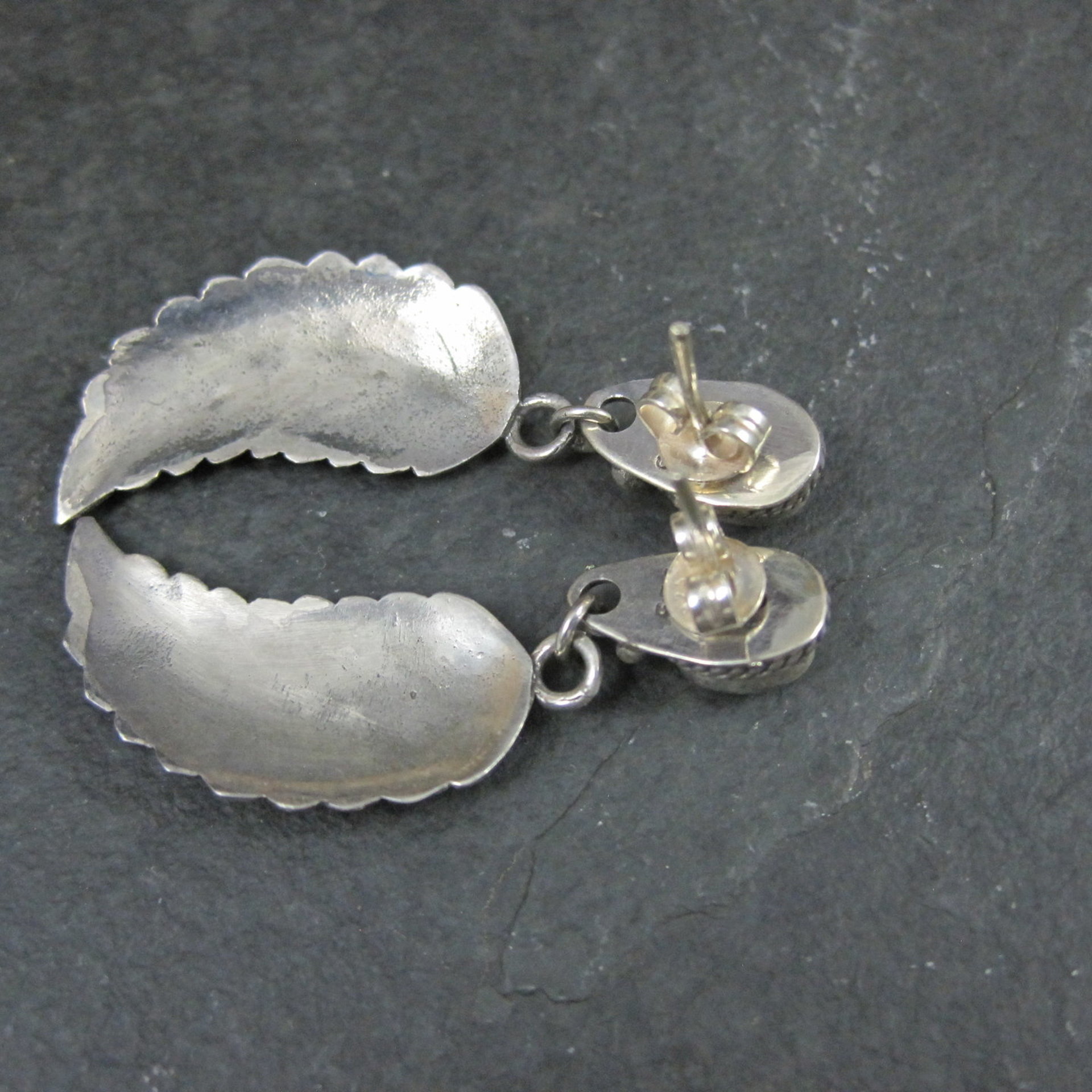 Amethyst Feather Earrings Sterling Silver