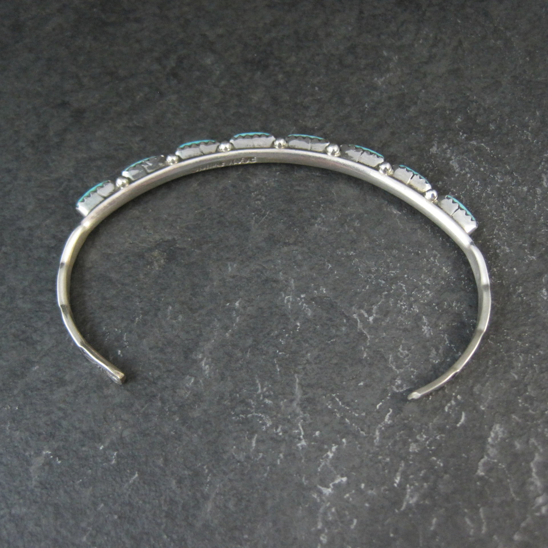 Zuni Petite Point Turquoise Cuff Bracelet 6.5" 