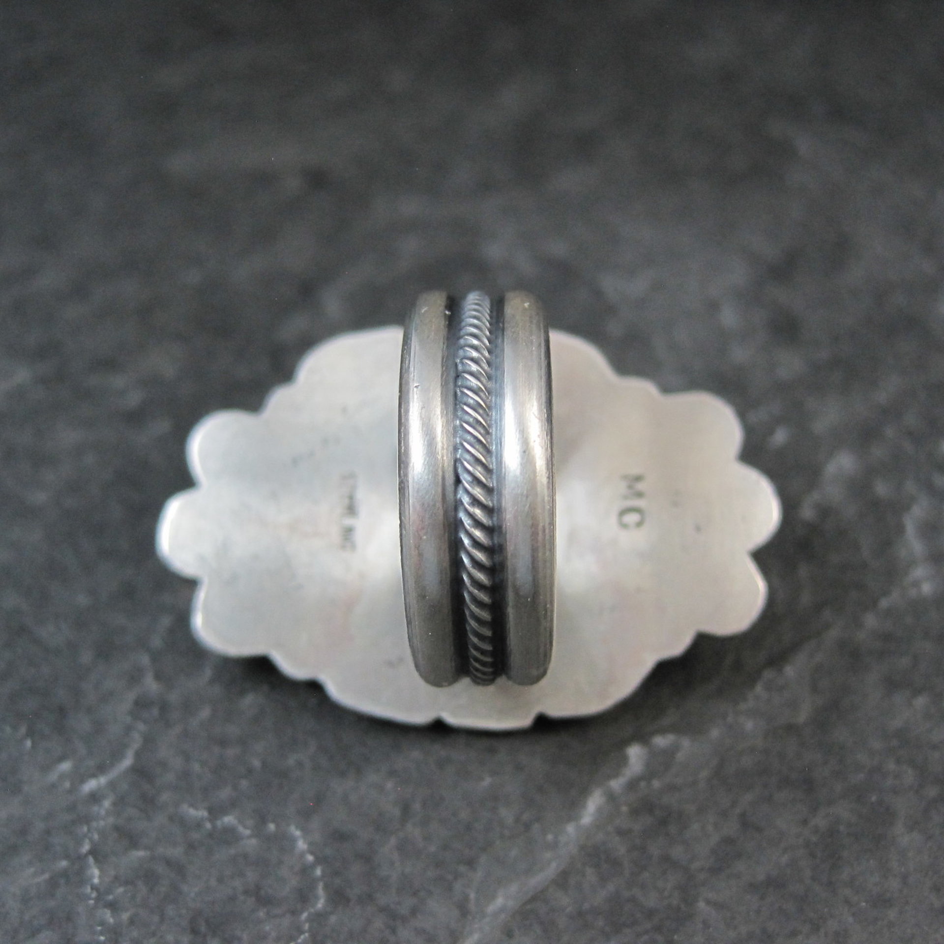 Michael Calladitto Navajo Turquoise & Sterling Silver Ring Size 8