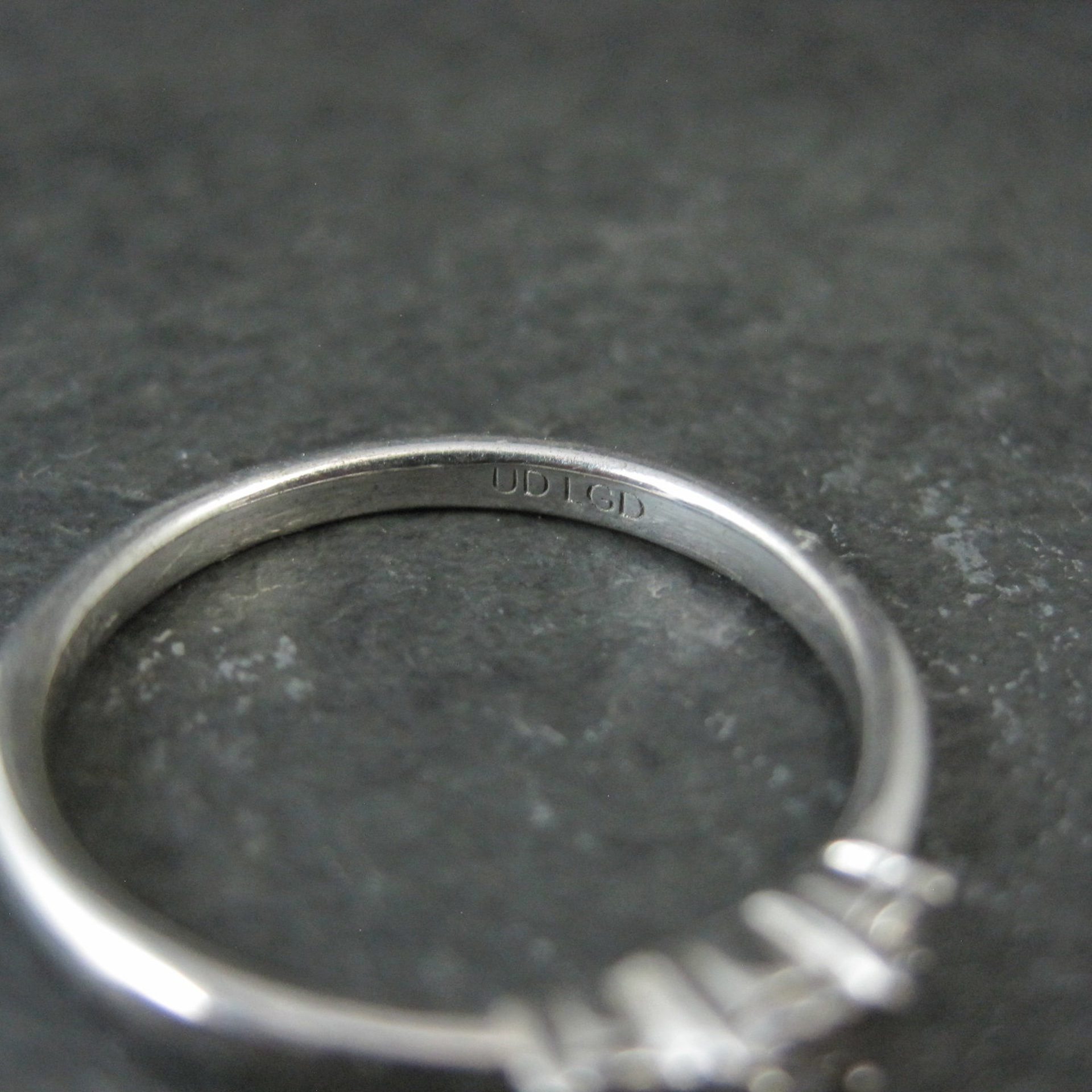 Dainty Sterling Silver 3 Stone Diamond Ring Size 8 