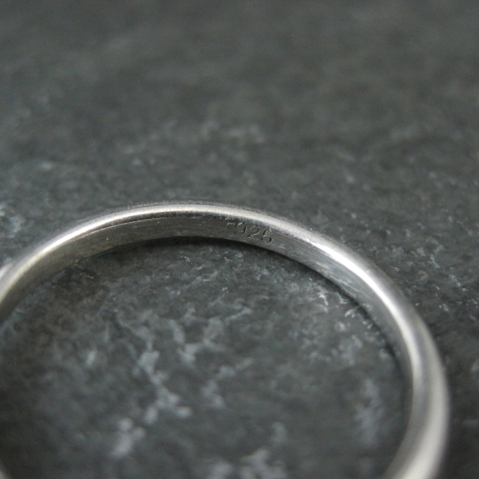 Dainty Sterling Silver 3 Stone Diamond Ring Size 8 