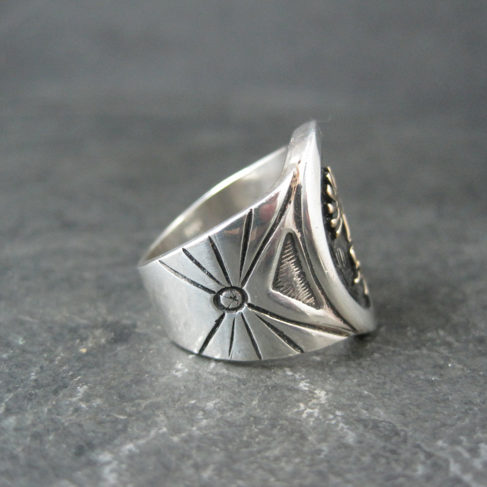 Vintage Sterling 14K Kokopelli Ring Size 6