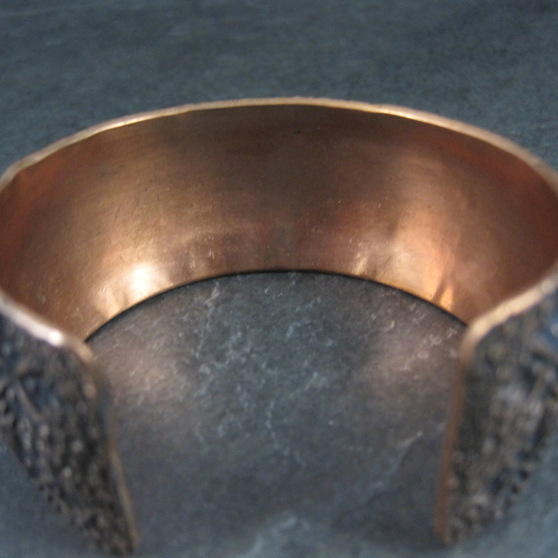 Wide Copper Cuff Bracelet Navajo Dakota Willie 6.5 Inches