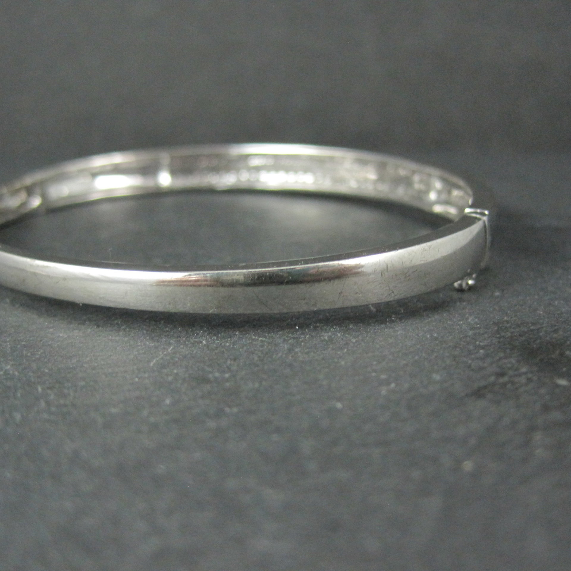 Sterling Silver Ruby Bangle Bracelet 7.25 Inches