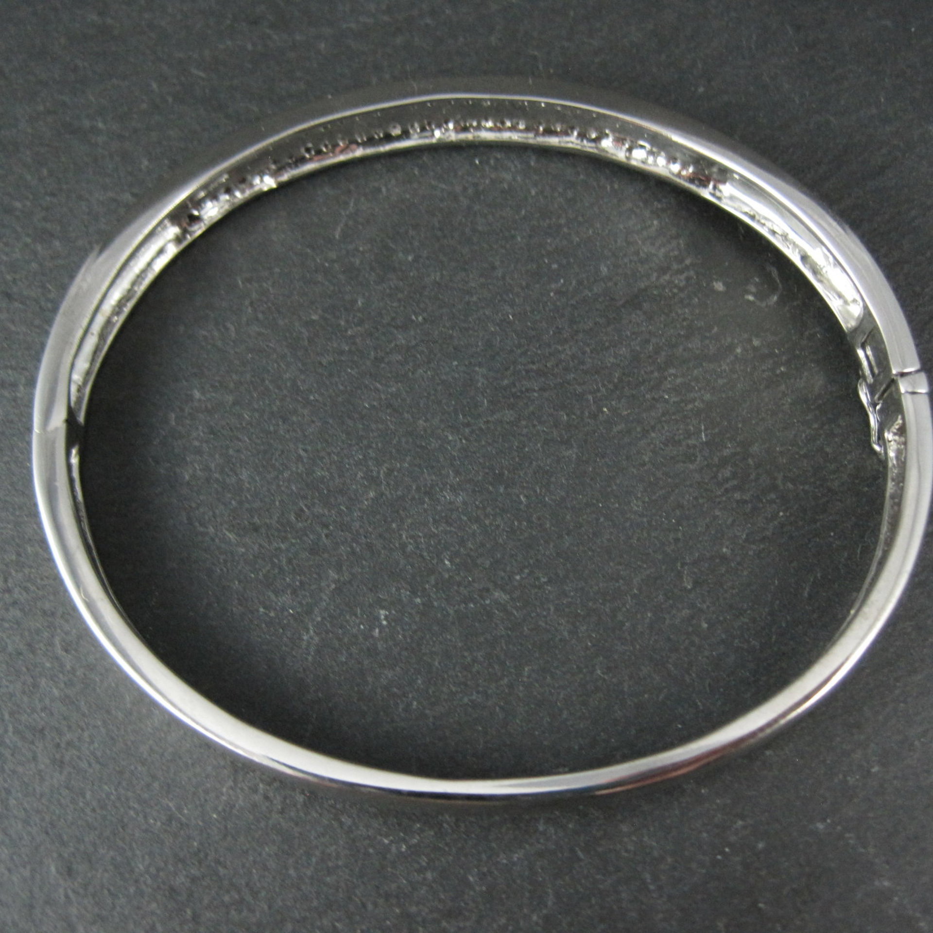 Sterling Silver Ruby Bangle Bracelet 7.25 Inches