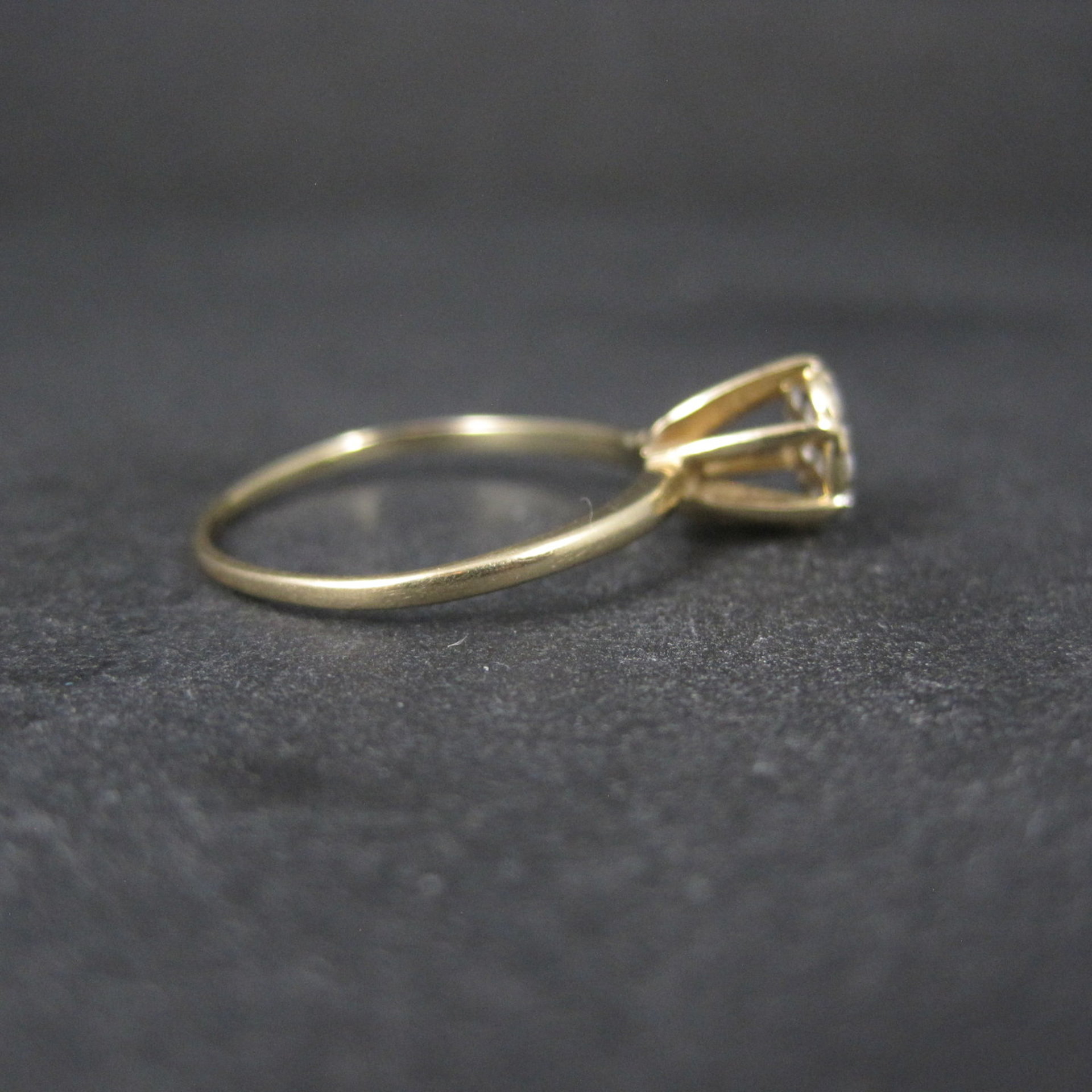 Dainty Vintage 10K High Set Diamond Cluster Ring Size 6