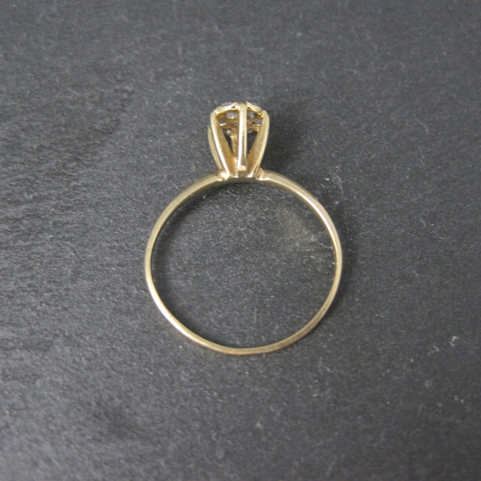 Dainty Vintage 10K High Set Diamond Cluster Ring Size 6