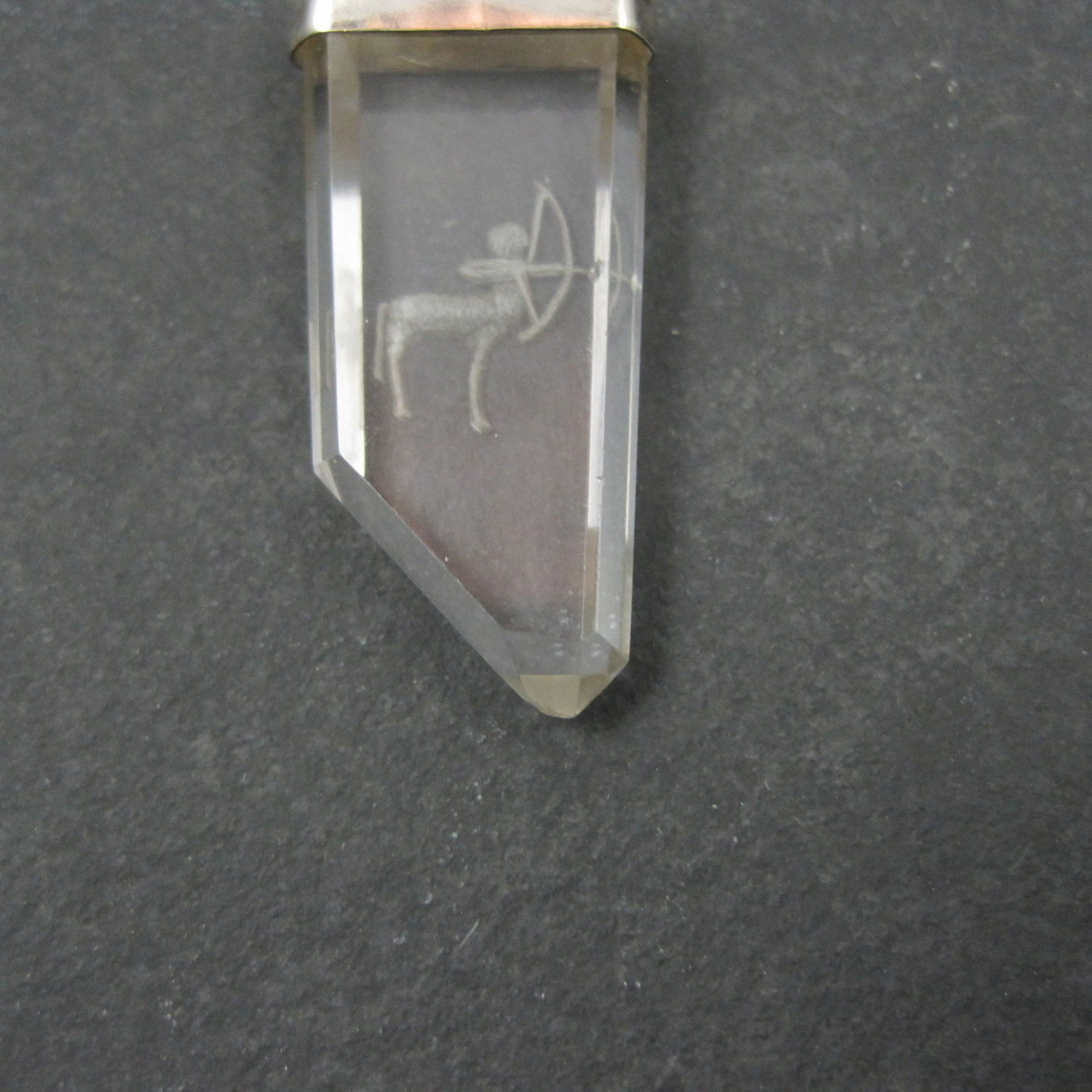 Vintage Sterling Silver Quartz Sagittarius Pendant Necklace