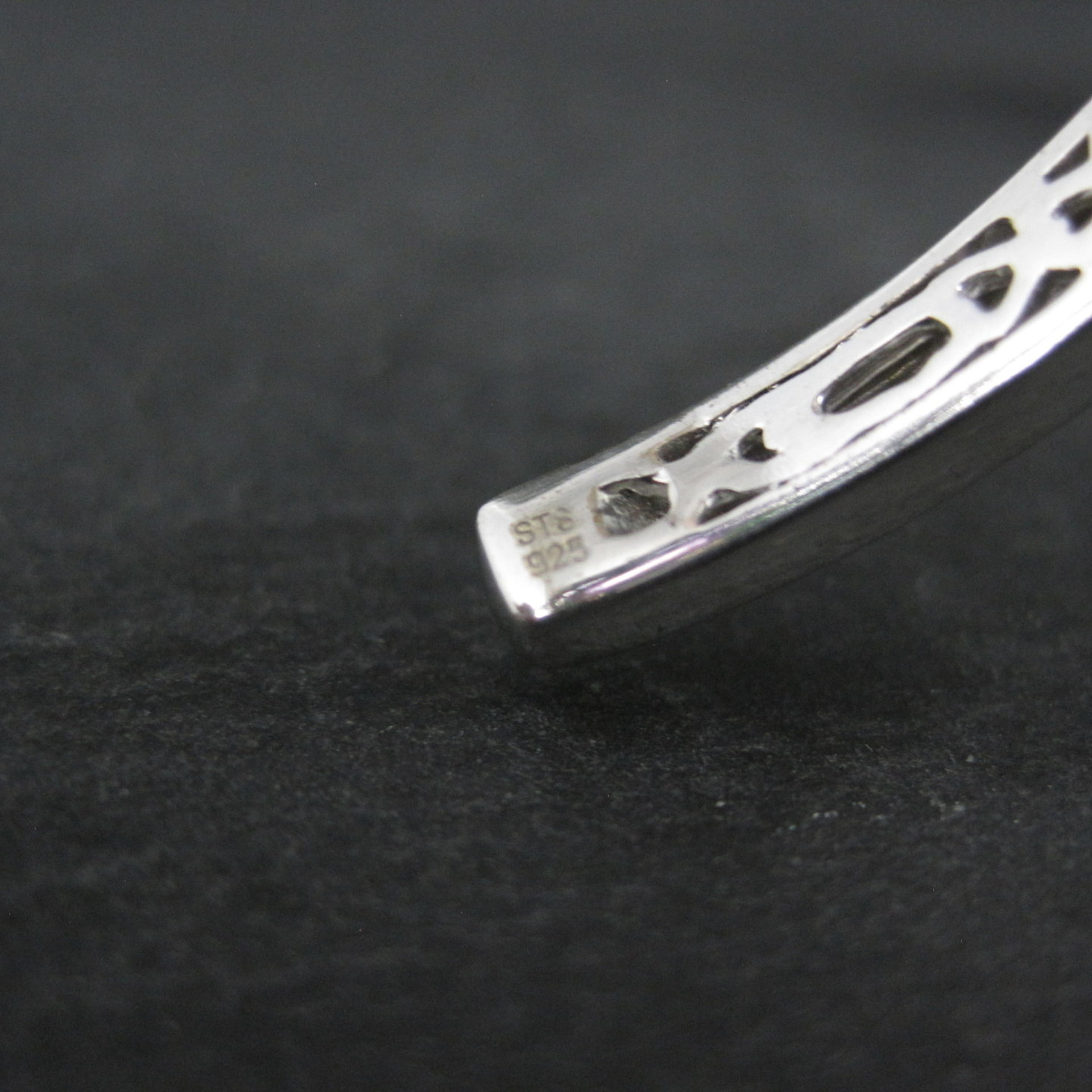 Filigree Gemstone Cuff Bracelet Sterling Silver 6.25" 