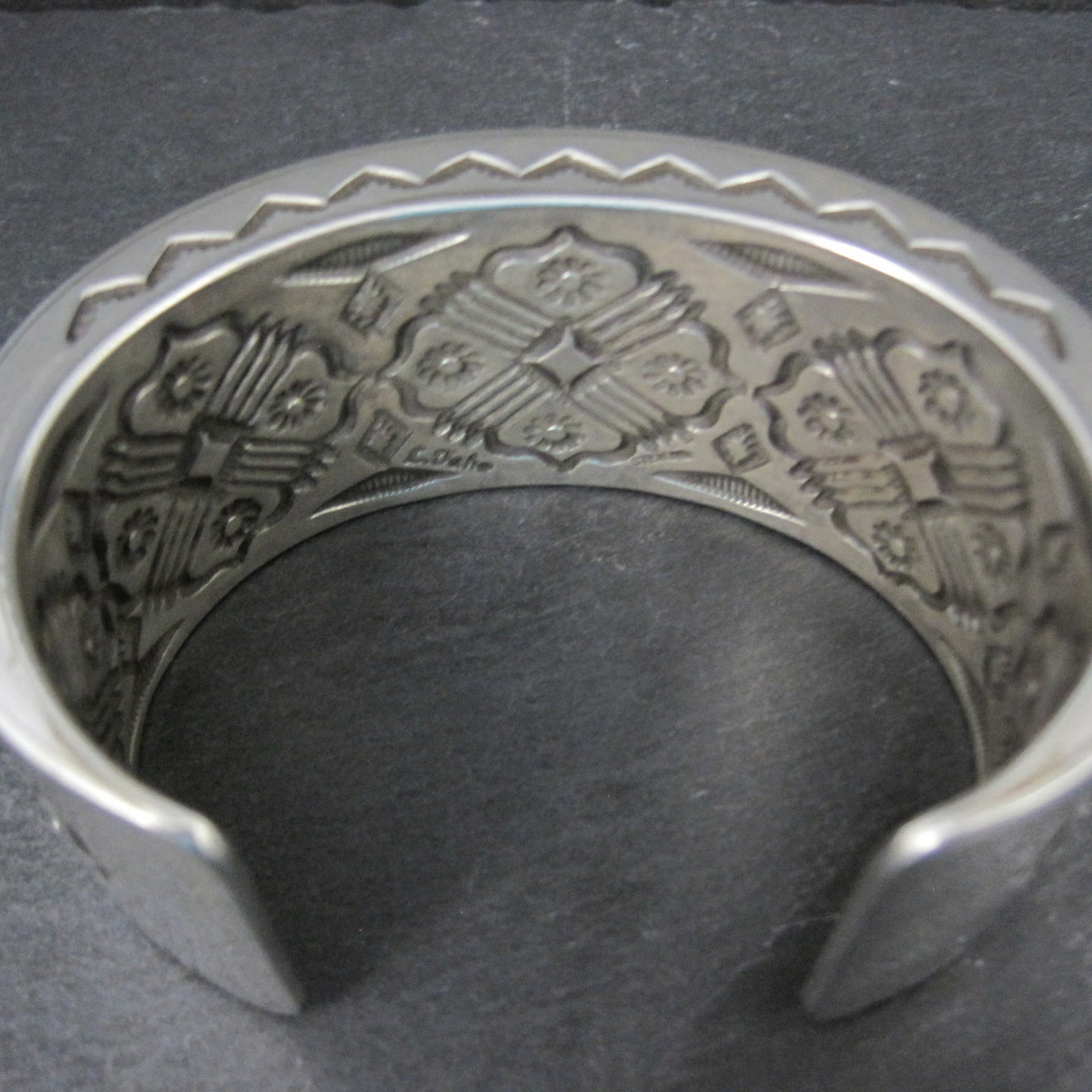 Heavy Thick Native American Sterling Cuff Bracelet 7 Inches Navajo Leander Tahe One of A Kind