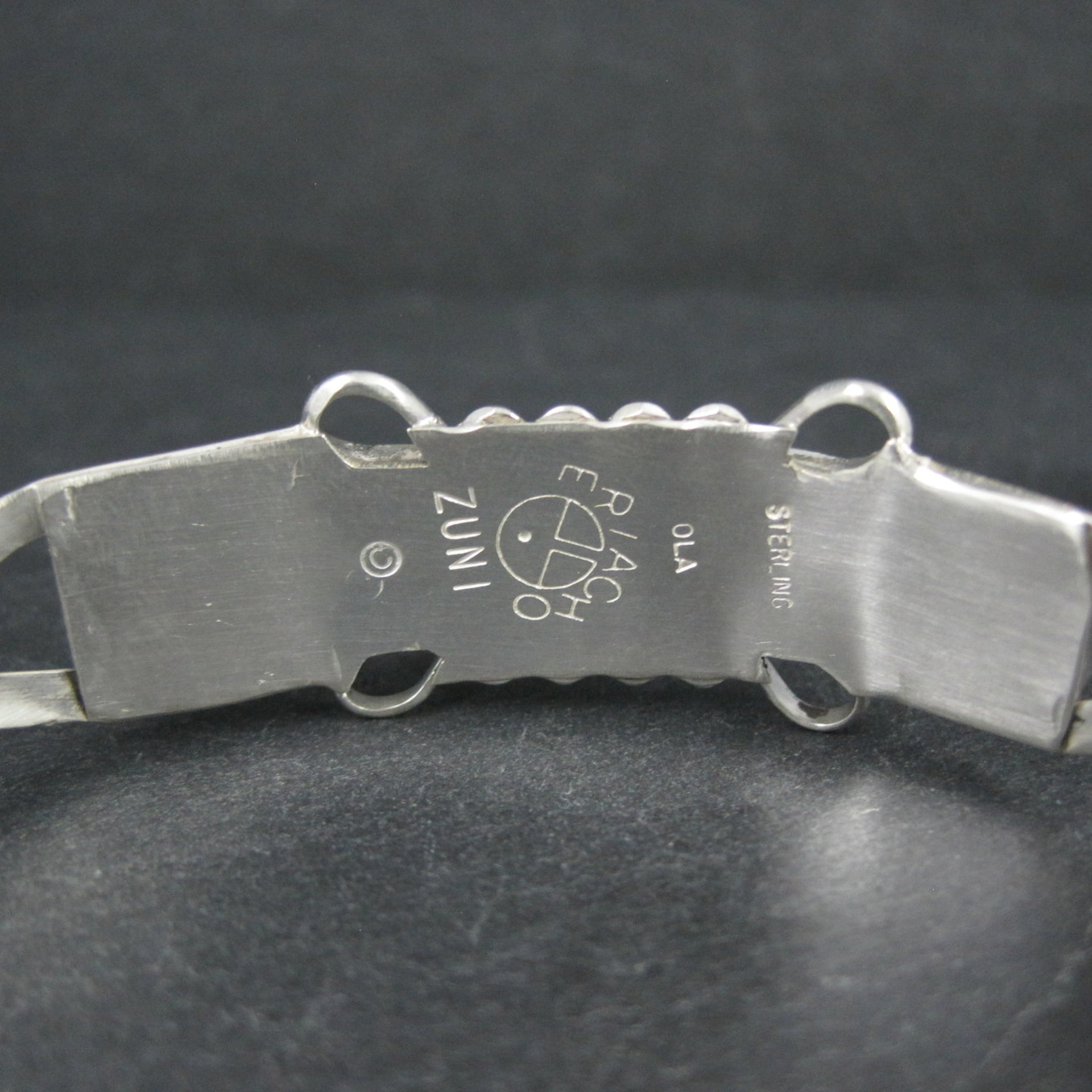 Dainty Zuni Sunface Inlay Cuff Bracelet 6.5 Inches