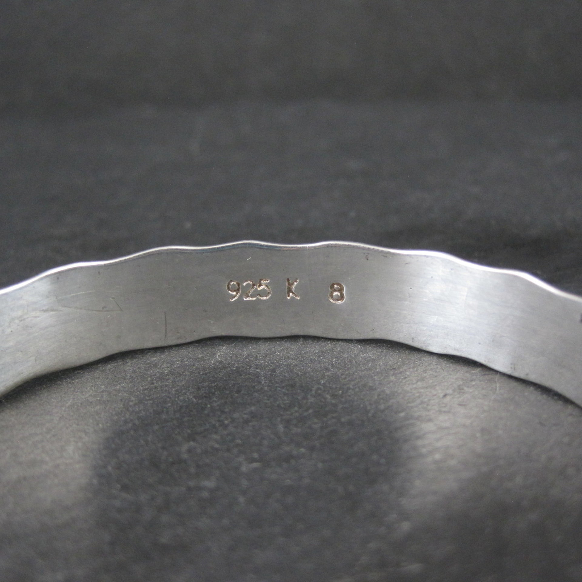 Sterling Silver and 8K Bamboo Bangle Bracelet 7.5 Inches