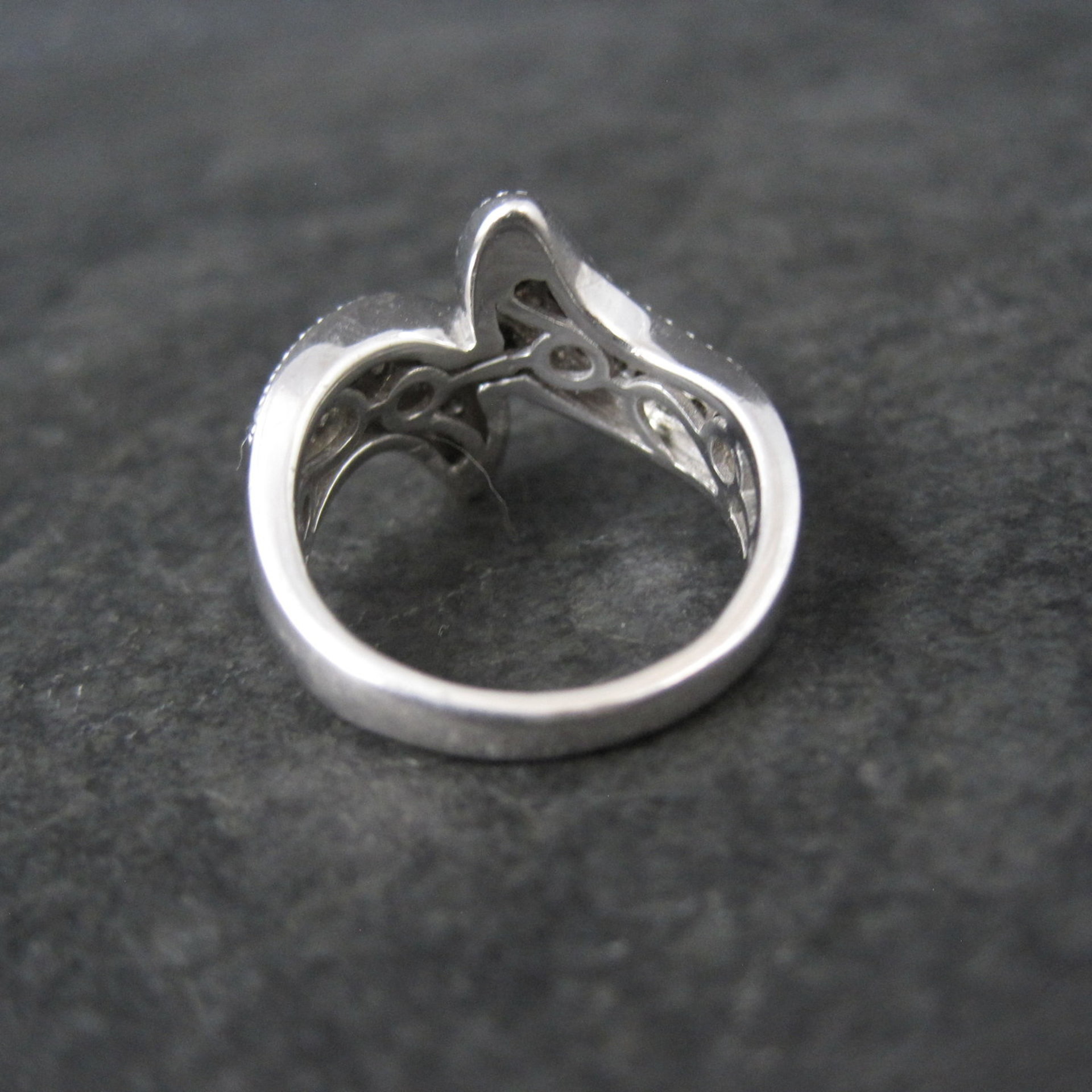 Champagne Diamond Ring Size 5 Sterling Silver Estate Jewelry