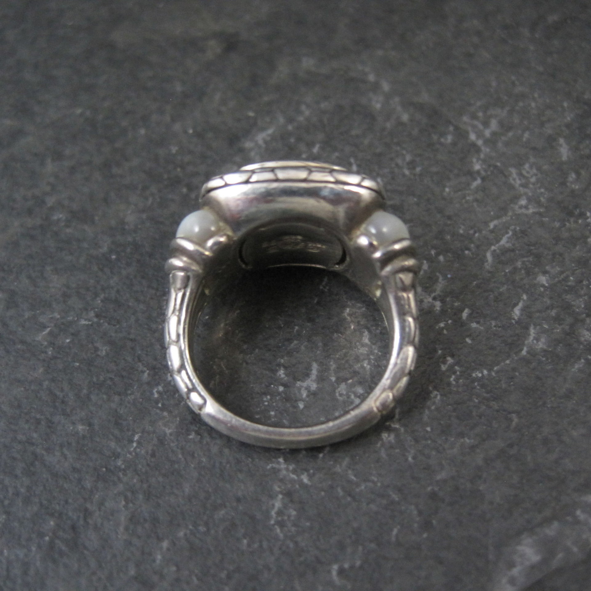 Vintage Sterling 18K Picasso Inlay Ring Size 5.5 Eric Grossbardt