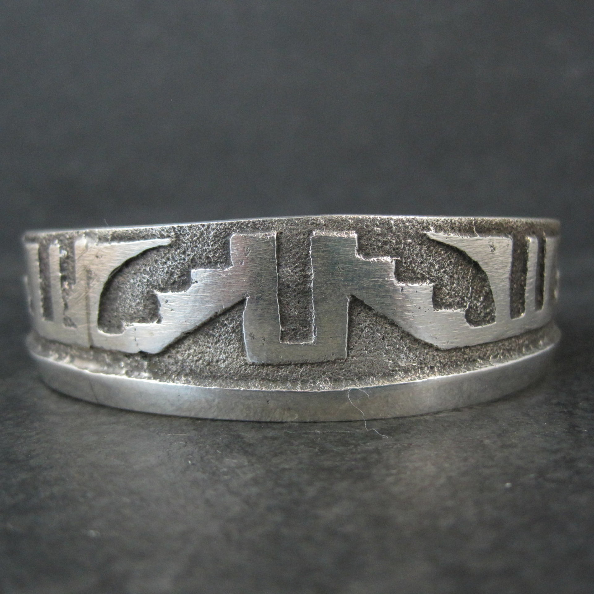 Navajo Sterling Tufa Cuff Bracelet 6.25 Inches Anthony Bowman