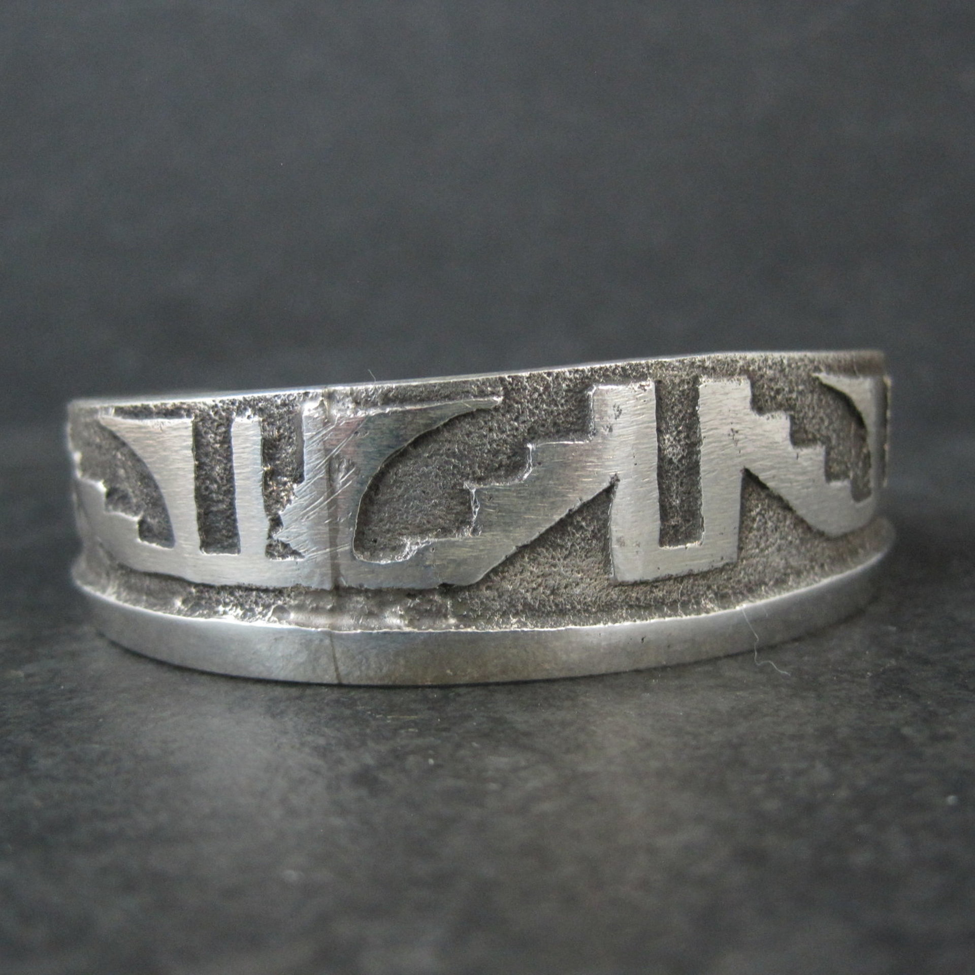 Navajo Sterling Tufa Cuff Bracelet 6.25 Inches Anthony Bowman