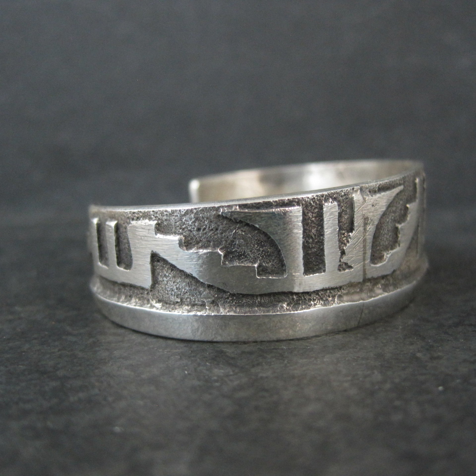 Navajo Sterling Tufa Cuff Bracelet 6.25 Inches Anthony Bowman