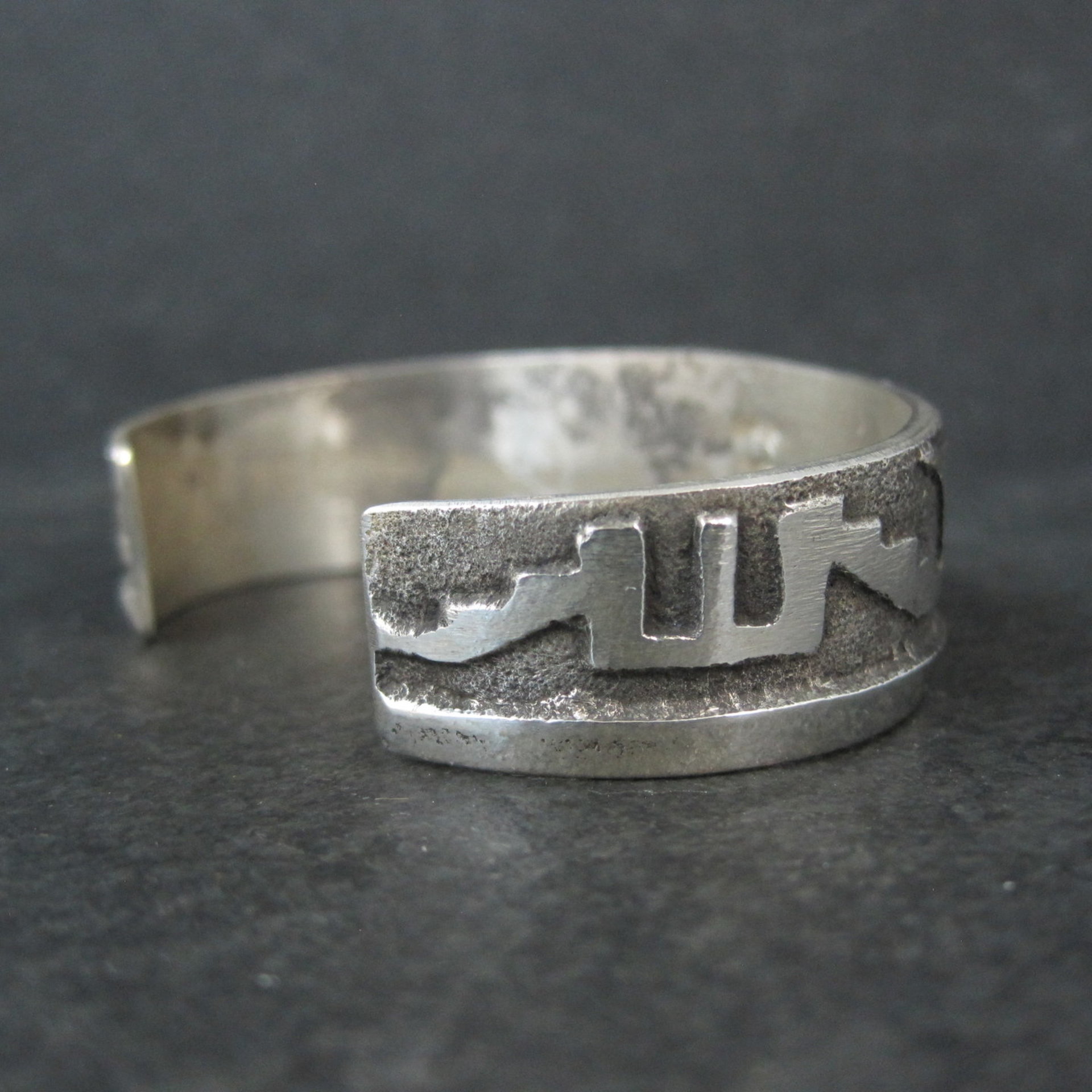 Navajo Sterling Tufa Cuff Bracelet 6.25 Inches Anthony Bowman