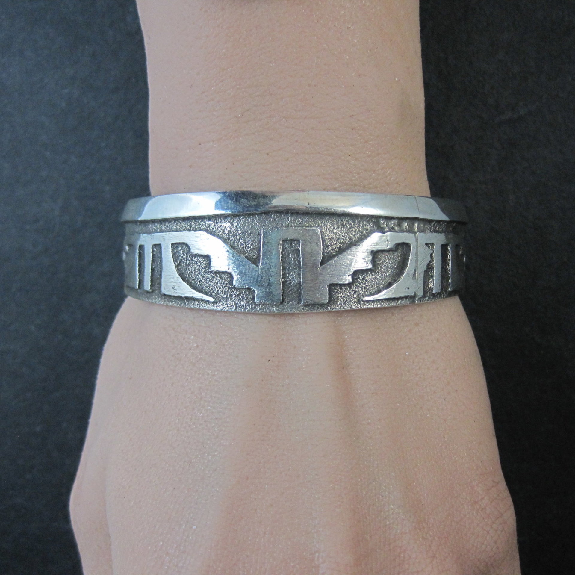 Navajo Sterling Tufa Cuff Bracelet 6.25 Inches Anthony Bowman